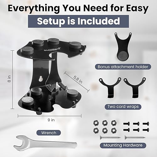 Miniatura 6 de Soporte de accesorios para secador de pelo, compatible con Shark FlexStyle, organizador de baño montado en la pared o en la encimera para accesorios