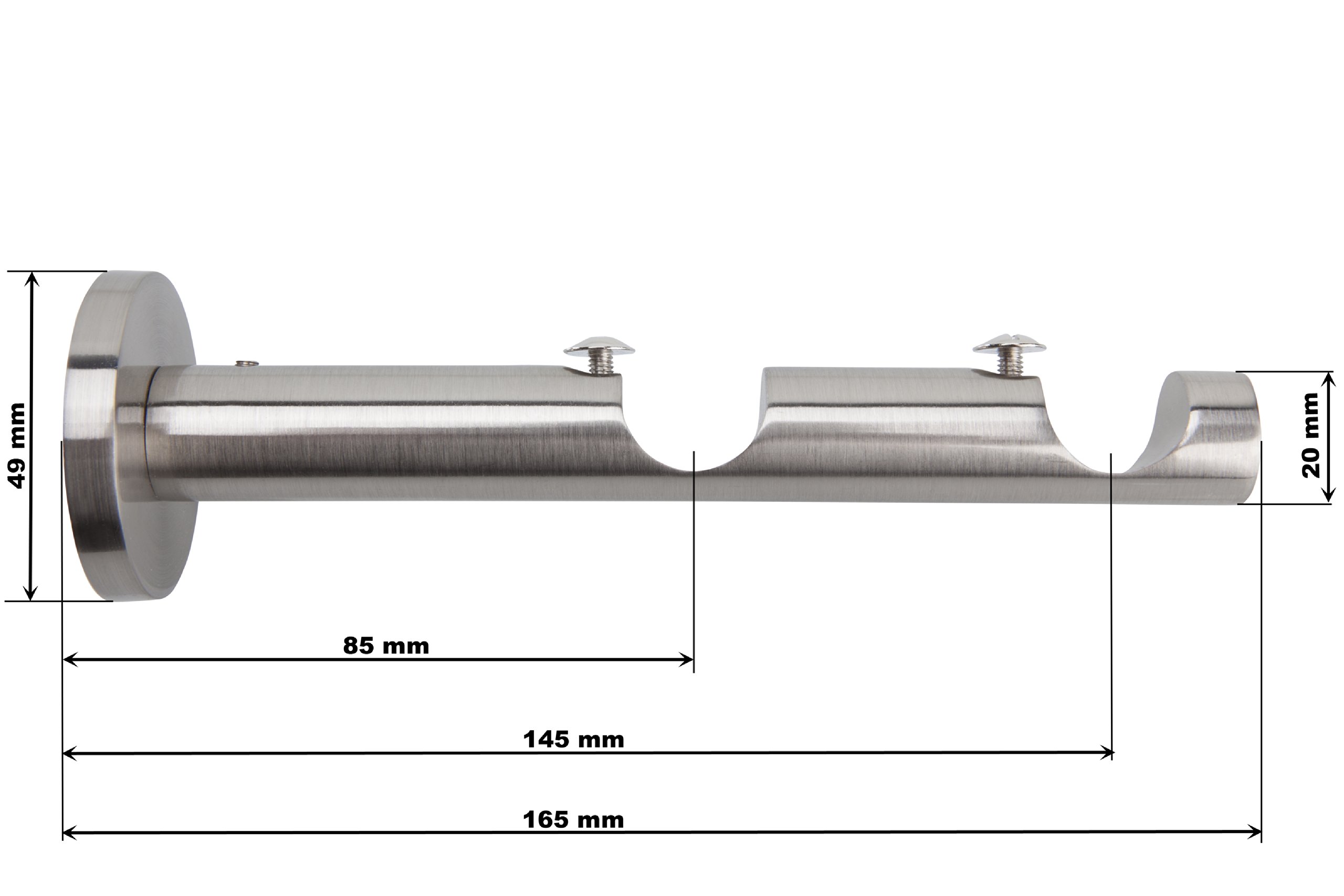 DécoProfi Gardinenstange Innenlauf 2-läufig Set Ø 20 mm Edelstahloptik (nickel gebürstet) I Länge: 600cm Aluminium für Wandmontage I Als Gardinenschiene & Vorhangstange geeignet