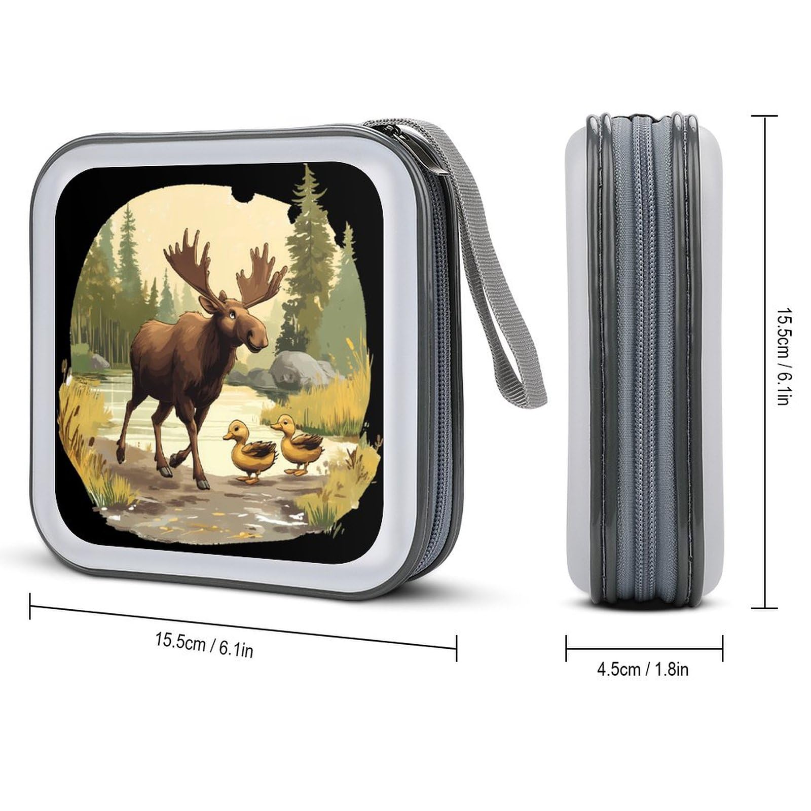 Duck Moose CD Case Plastic DVD Case Holder Wallet Disc Storage Organizer for Car Travel