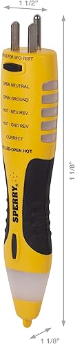 Miniatura 2 de Sperry Instrumentos VD7504GFI Detector de voltaje sin contacto doble control 2-en-1+ GFCI Analizador de circuito de salida, indicadores visuales de