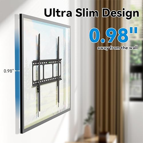 Miniatura 9 de Joy Seeker - Soporte de pared fijo ultra delgado para TV, perfil bajo de 0.6 pulgadas, para la mayoría de televisores de pantalla plana LEDLCDplasma