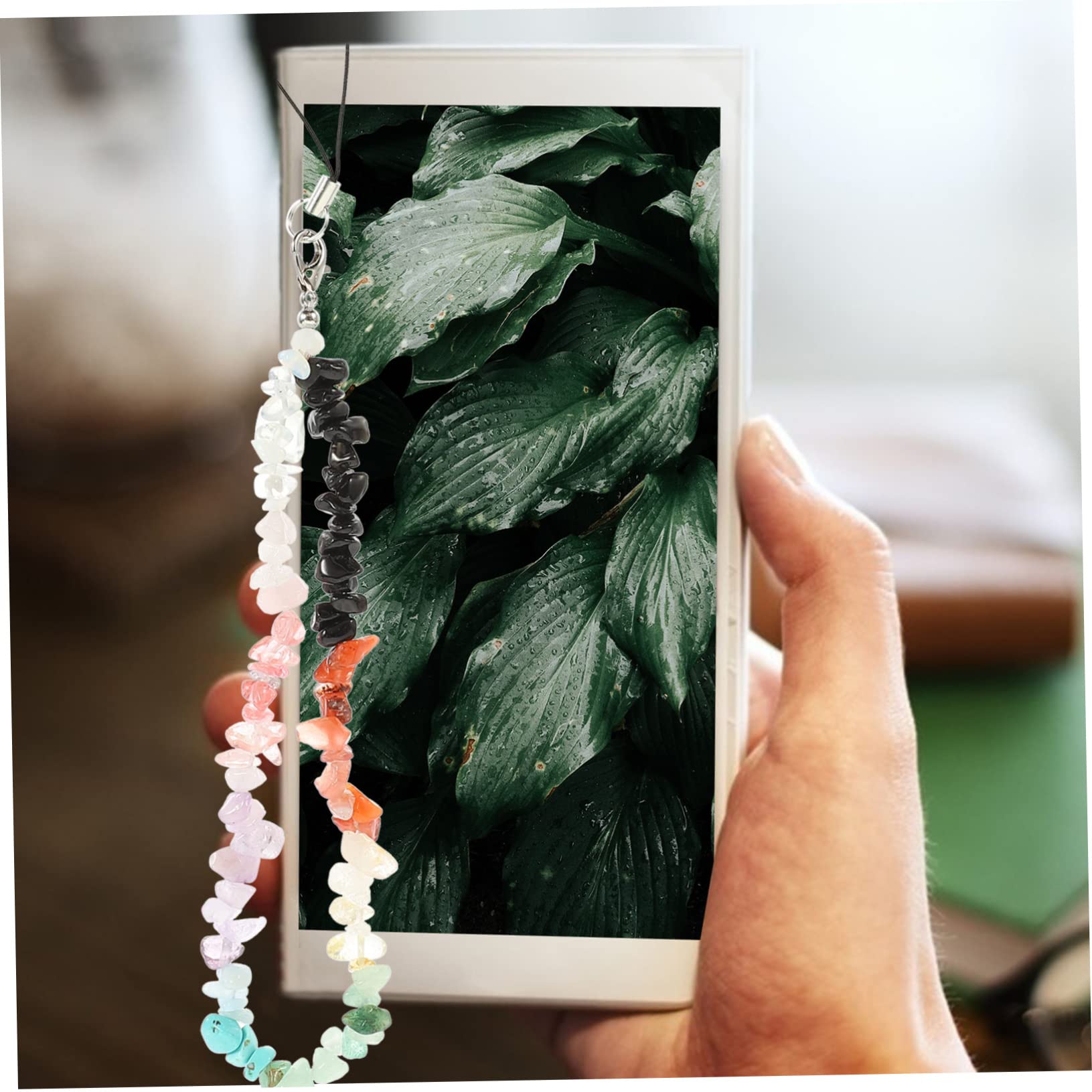 Uonlytech 6 Piezas Colgante De Cadena De Teléfono Móvil Cordón De Teléfono Antideslizante Creativo Decoración Del Teléfono Talón Acollador Cordón Colgante Grava Cable Telefonico Con Cuentas