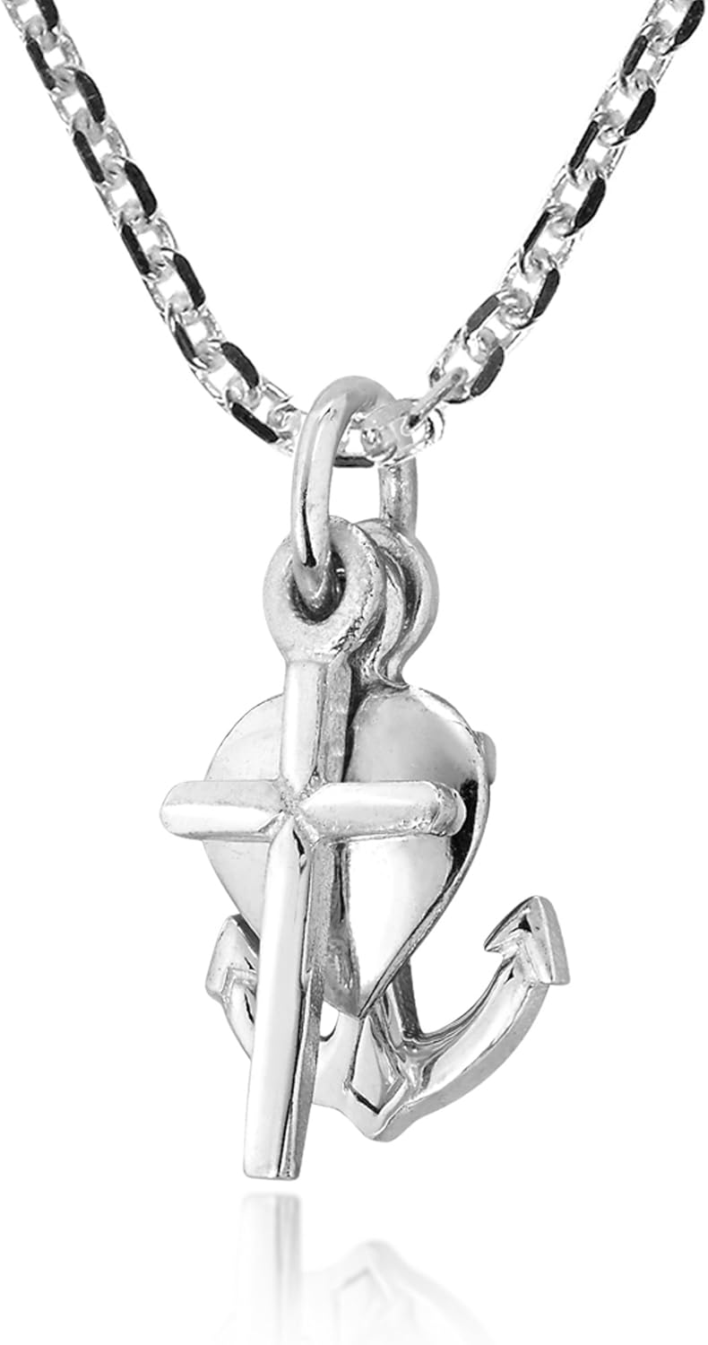 AeraVida Amazing Anchor-Heart-Cross or Faith-Love-Hope .925 Sterling Silver Pendant Necklace | Unique Necklace Jewelry for Women | Jewelry Gift - Image 5