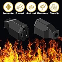 Vista 5 de Treela 20 piezas de reemplazo de enchufe de cable de extensión, extremos de cable de extensión hembra, 125v 15a 2 polos 3 cables, conector recto