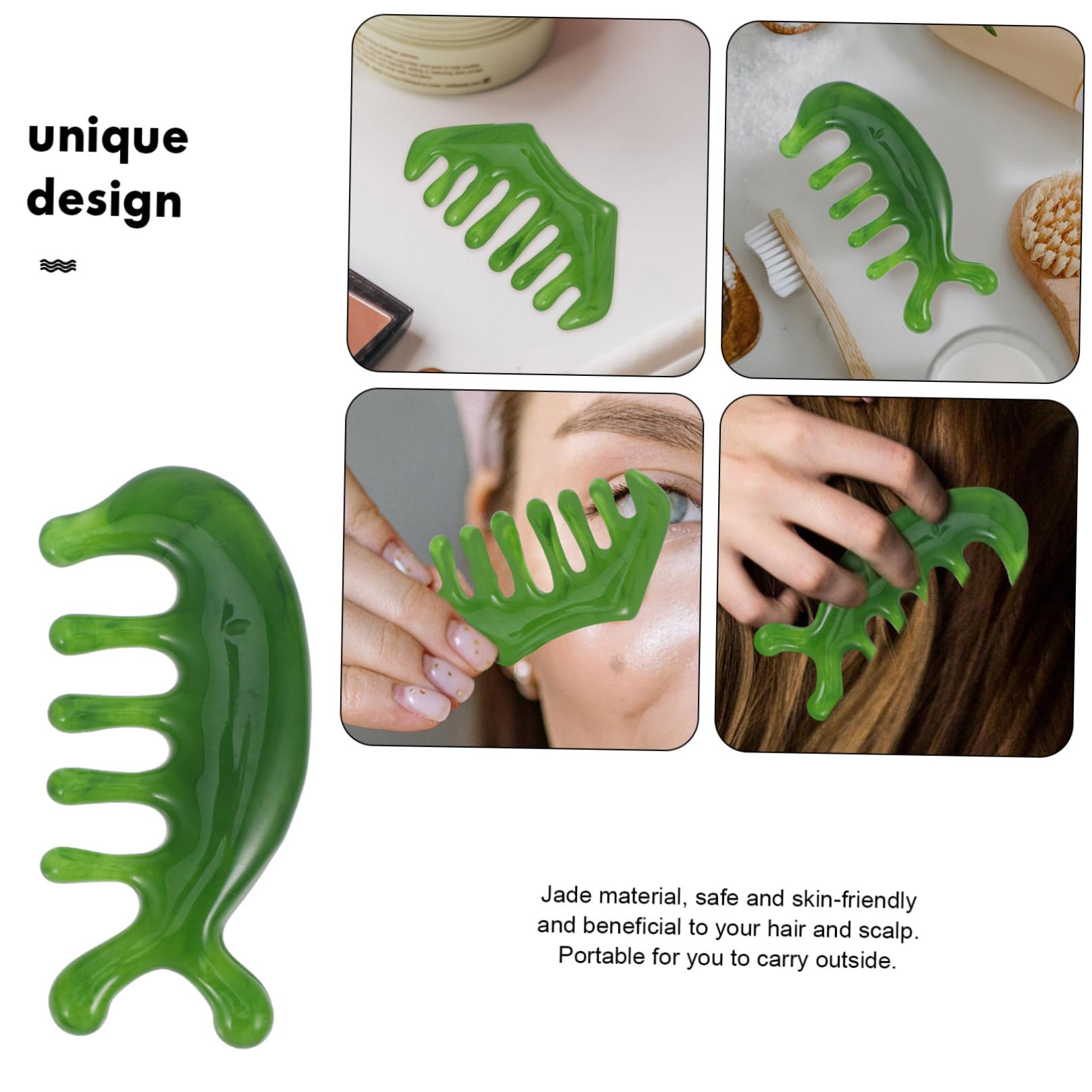 Peine De Masaje Para El Cuero Cabelludo Peine De Dientes Anchos Cepillo De Masaje Para El Cuero Cabelludo Masajeador Graso Para El Cabello 2 piezas x 4