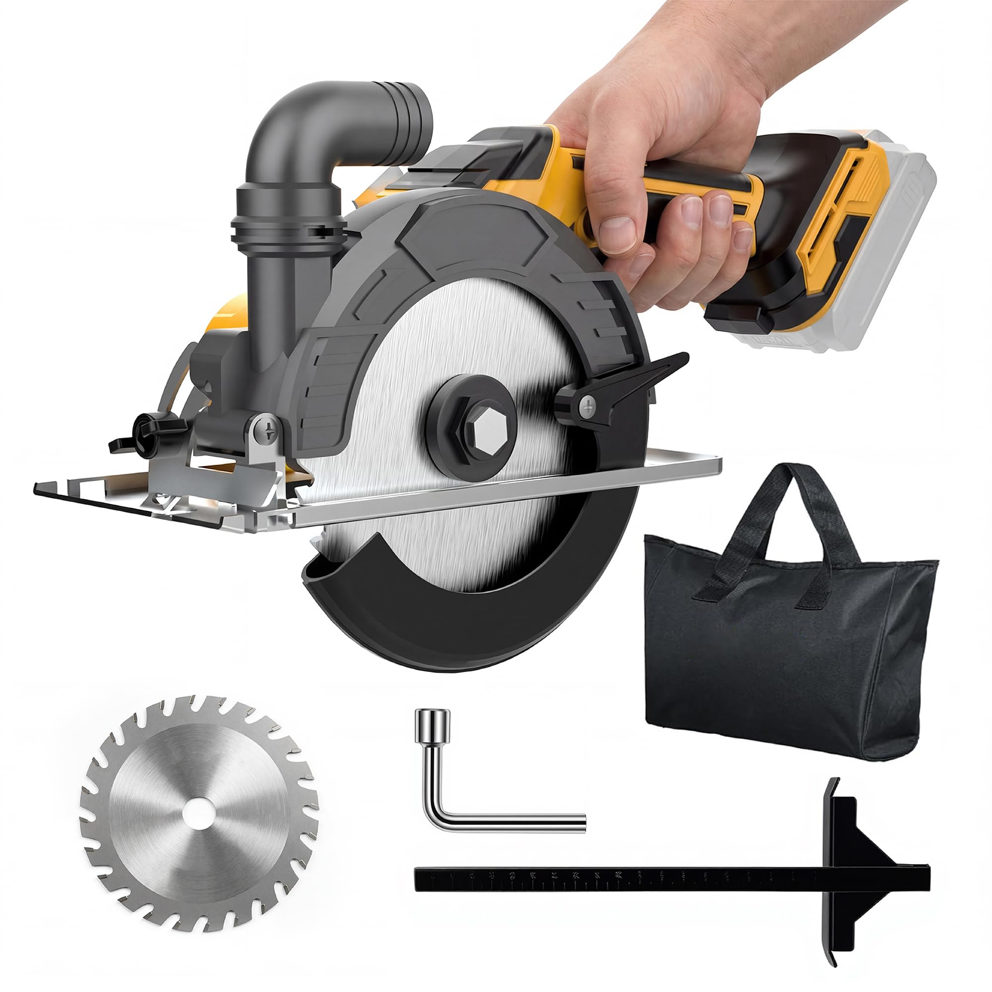 Photo 1 of 6 In Brushless Circular Saw Compatible with Dewalt 20V Battery(NO Battery)