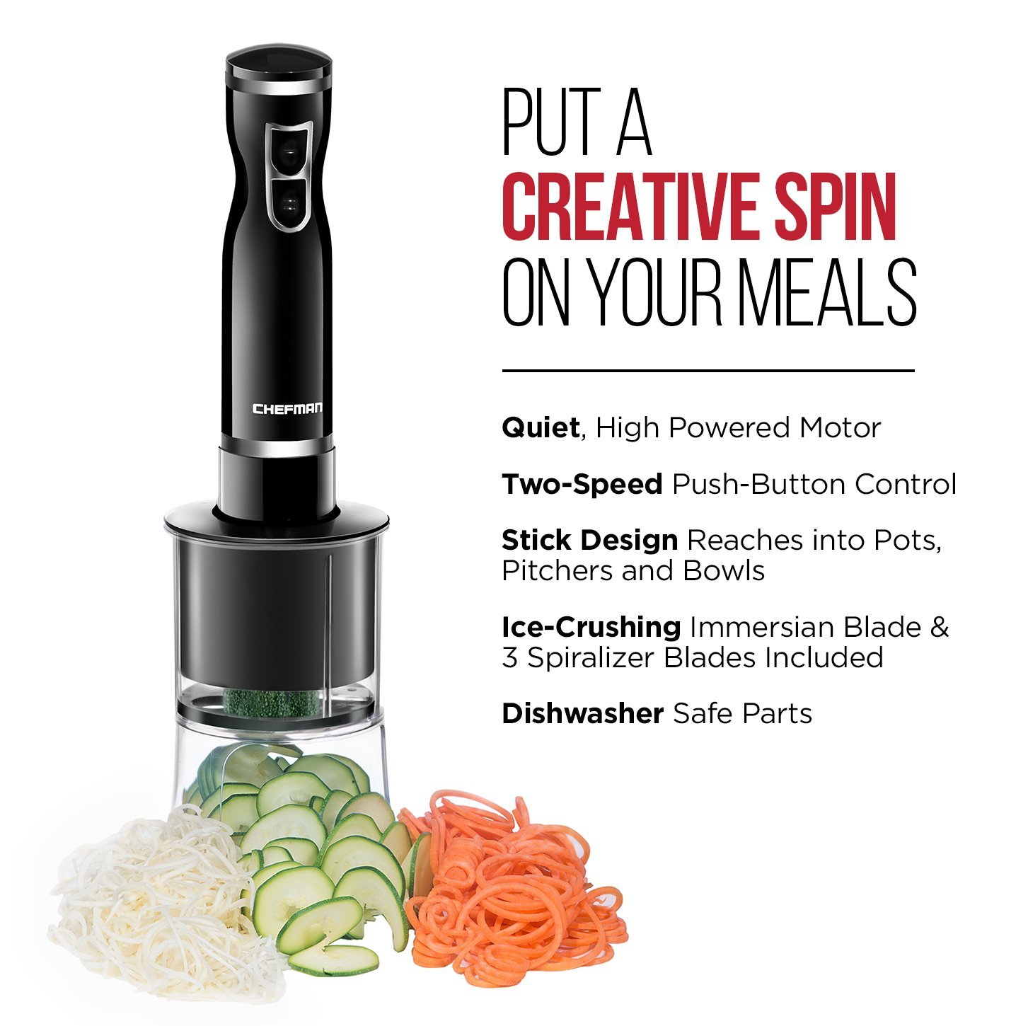 Amazon.com: Chefman Electric Spiralizer & Immersion Blender