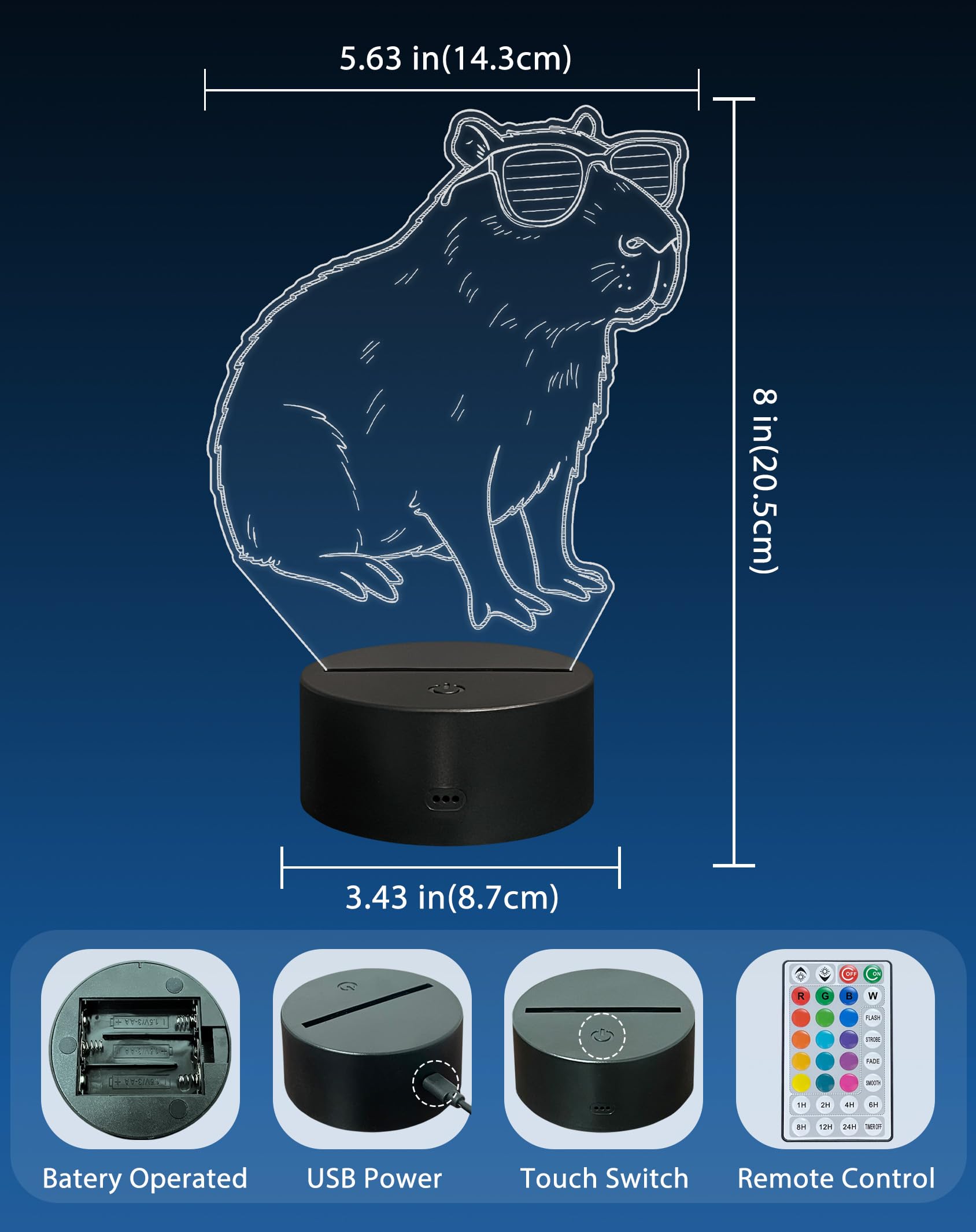 Magiclux Capybara Night Light, Adorable Gift for Women Teen Girls - Image 2