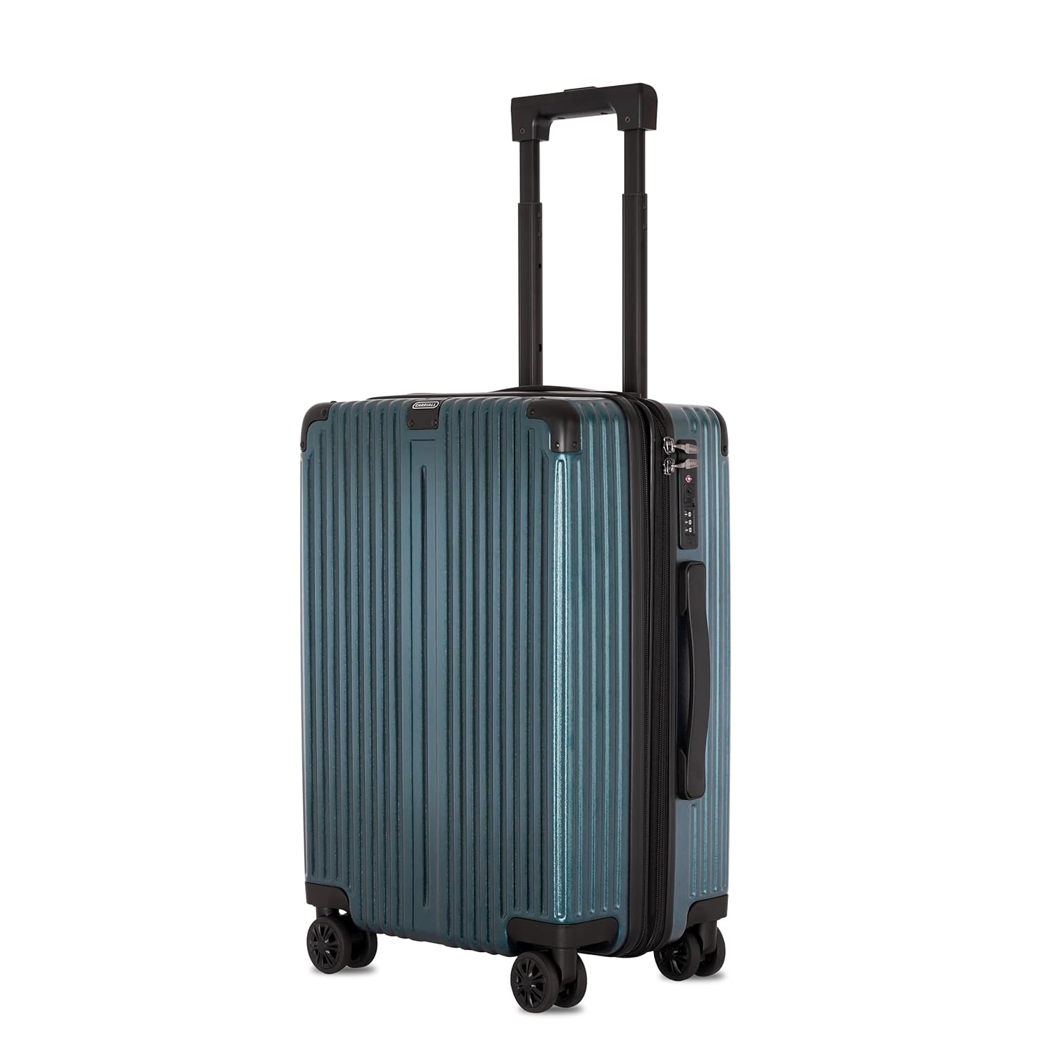 Carriall Meta Luggage Polycarbonate Hard-Sided Expandable Trolley Bag | Suitcase for Travel & Business | 8 Spinner Wheels | Trolly Bag for Men & Women (Green, Cabin | 55 cm | Small)