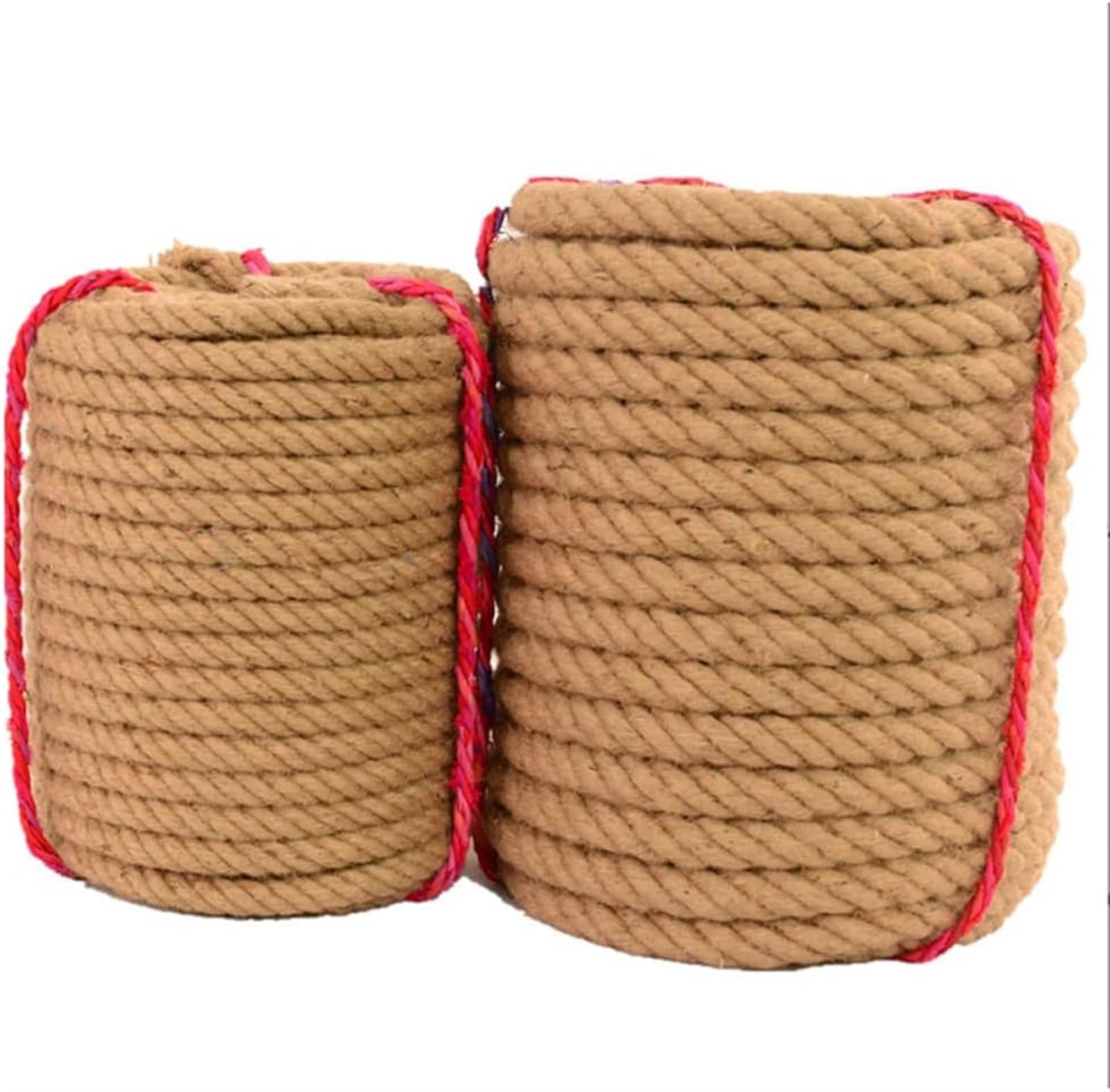 Paquete de decoración artesanal Cuerda de yute natural Cuerda gruesa, cuerda gruesa Cuerda de yute 22 mm Araña trenzada resistente Cuerda de cáñamo natural for jardín Gato rascador Decoración de jardi
