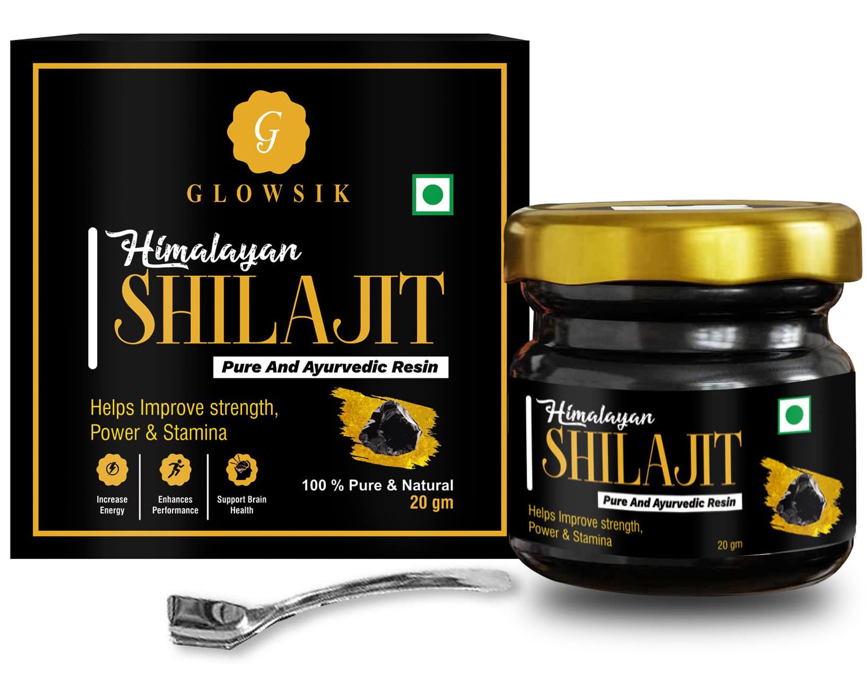 GLOWSIK GLOWSIK Original Himalayan Shilajit Resin Original (20g) | Shilajeet Resin for Men & Women (20 grams) (‎20 gram - Large) (B0B4DGXFQ8) Amazon Price History, Amazon Price Tracker