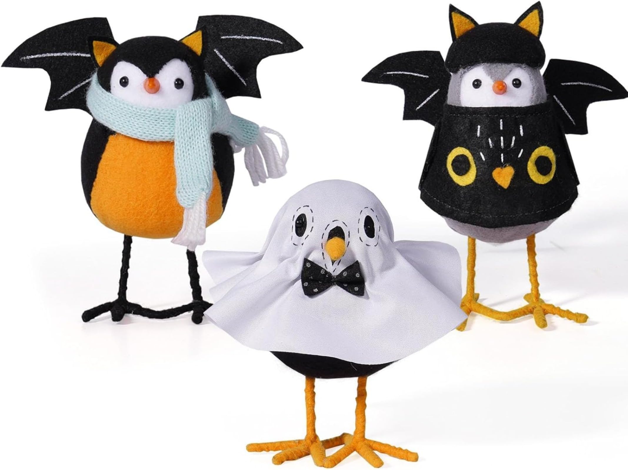 Featherly Friends Birds, Halloween Birds, Ghost Halloween Decor Handmade, Cute and Durable, for Home, Office, Party Decor