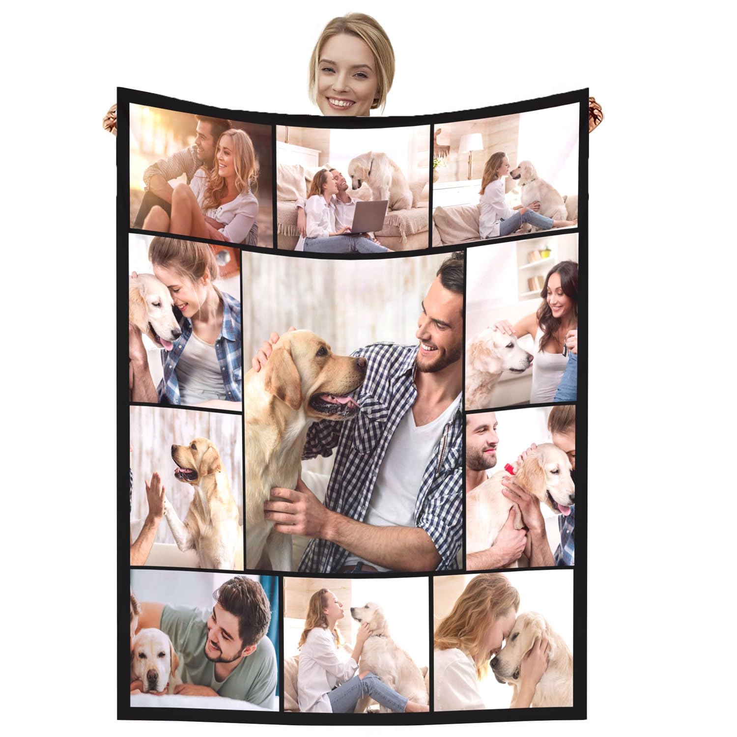 Dmkjdzsw personalised blanket，custom blanket， Soft Cosy Custom Blanket for Adults Kids，Personalised Gifts for Mum, Dad, Boyfriend-K-130 * 180CM