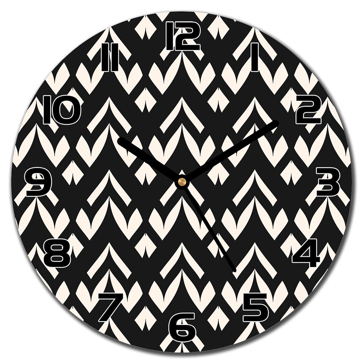Horloge murale géométrique en verre de sécurité Coloray avec aiguilles noires 30 cm