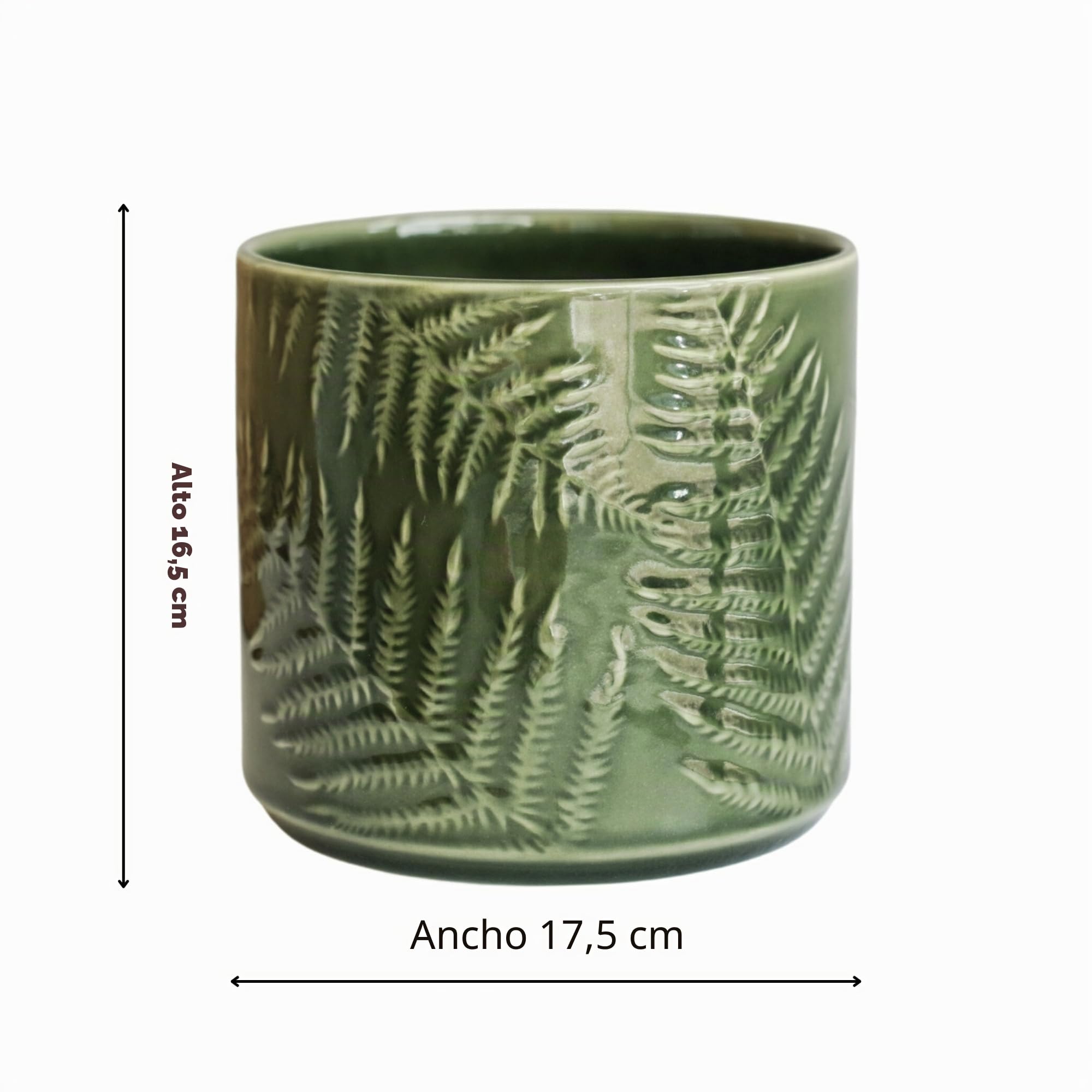 Ivyline Maceta de cerámica, Verde, Grande