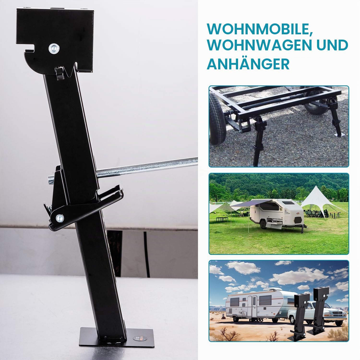 KATSU 2 Stück RV Anhänger Stabilisator Wagenheber 11-1/2" bis 18", Kapazität 1000 lbs, Zusammenklappbarer Teleskop-Wagenheber für Anhänger und Wohnmobil