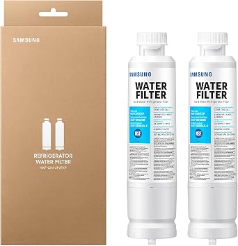Samsung HAF-CIN-2P/EXP Genuine Refrigerator Water Filter, Reduces 99% of Harmful Contaminants for Clean, Clear Drinking Water, 6-Month Life, Easy Install, Pack of 2