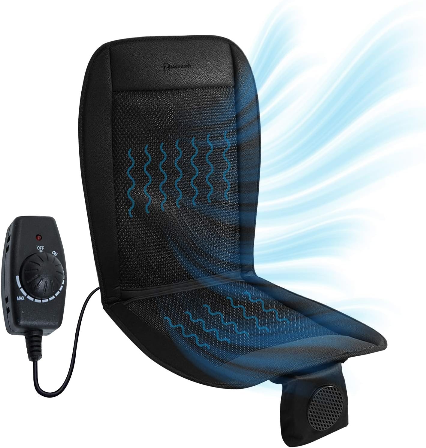 Car Seat Cooler Cushion 12V- Zento Deals air conditioned ventilated seat mattress pad, Cool Black Air Seat Cushion Perfect for Sweaty Back on Intense Summer Days