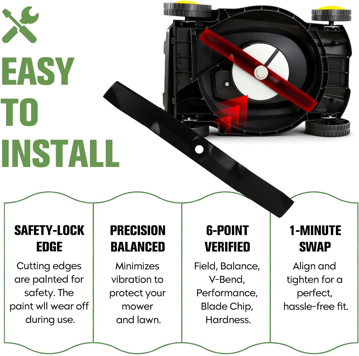 M143504 330-500 Mower Standard Blades Set for John Deere 62 inch Deck 2025R 2027R 2032R 2210 2305 2320 2520 3 Pack