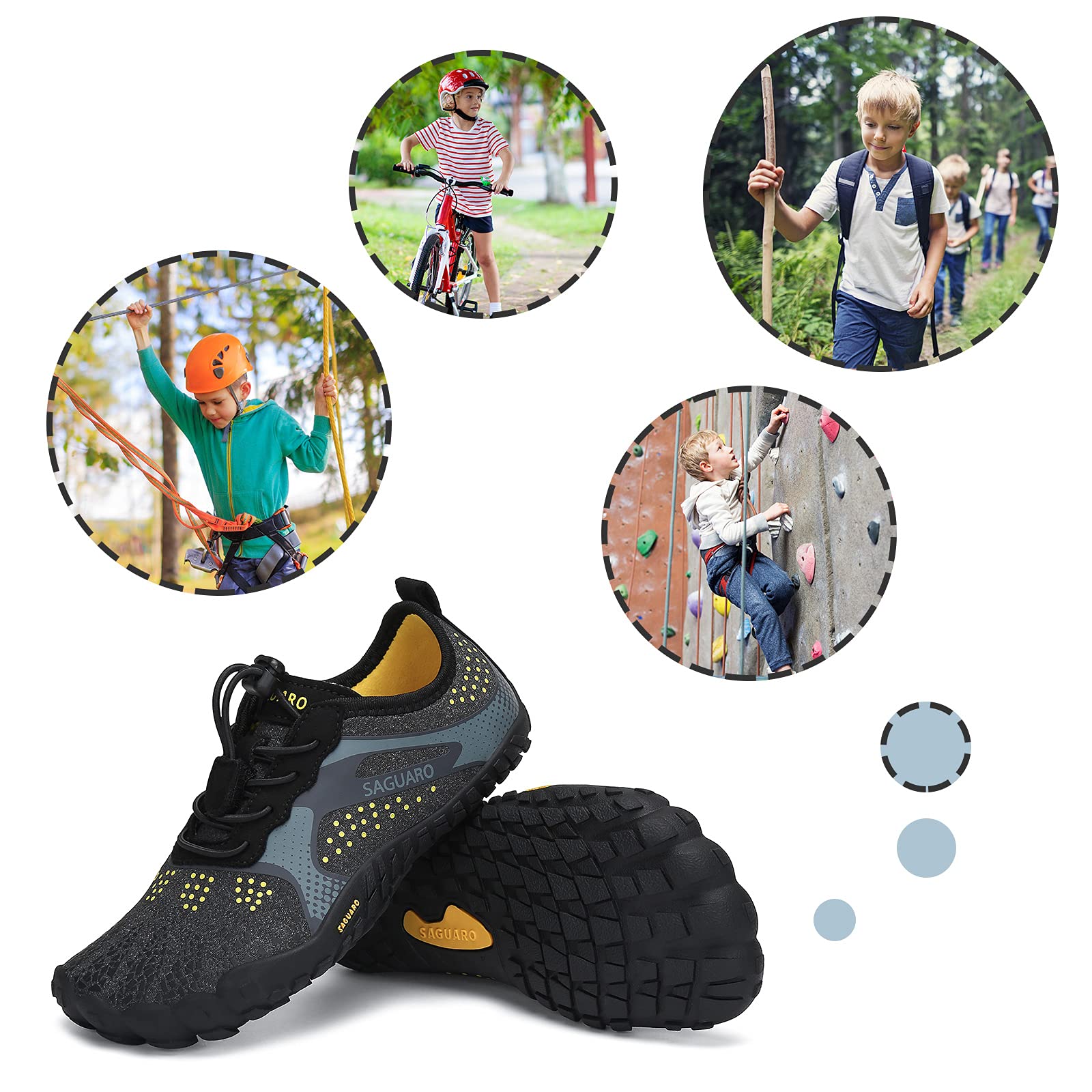 SAGUARO Niños Calzado Descalzos Zapatillas de Trail Niñas Transpirables Minimalistas Zapatillas de Deporte, 24-36 EU — view 7