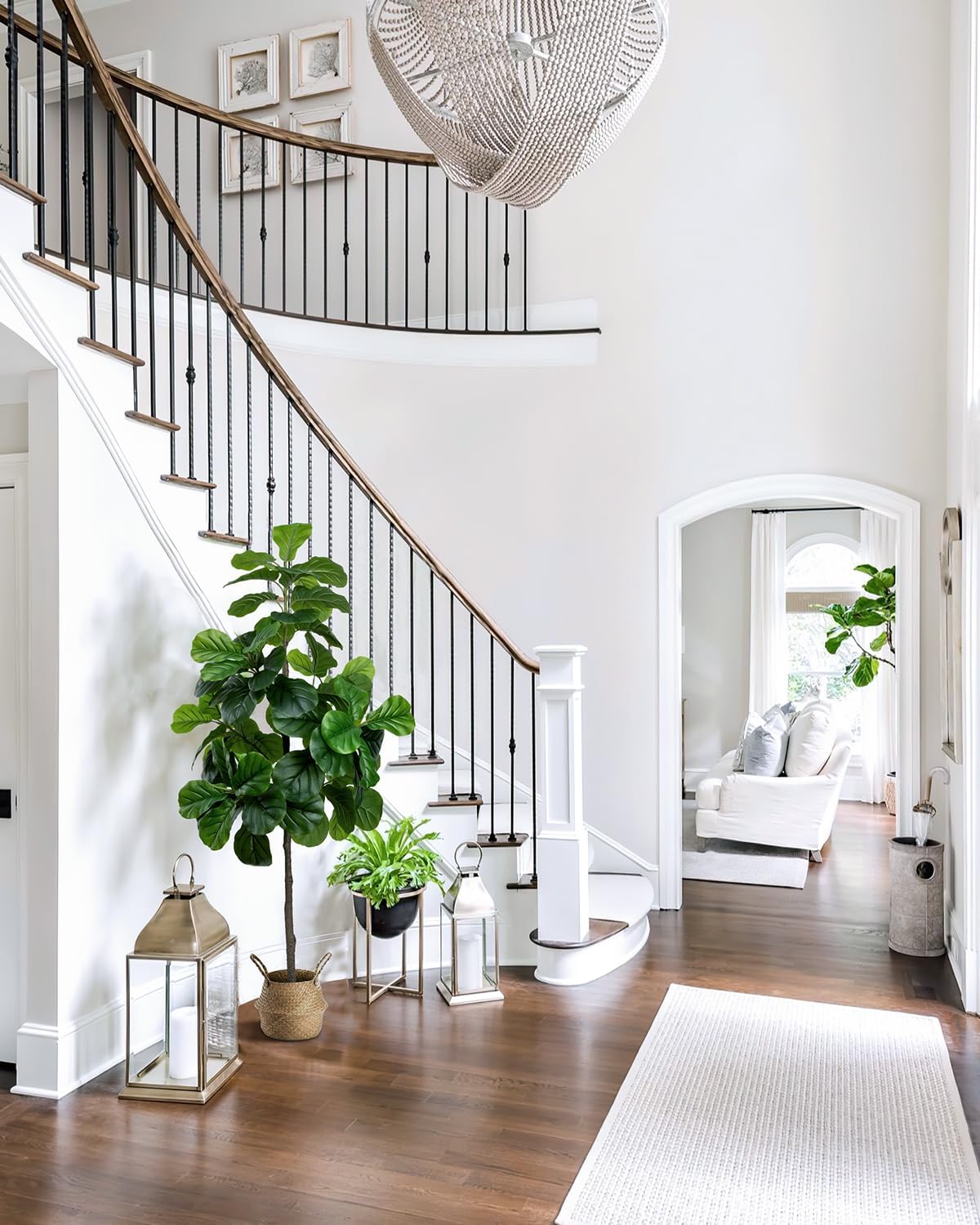 LuceAlberi Artificial Fiddle Leaf Fig Tree 6FT - Large Fake Tree with White Planter&Basket, Tall Faux Ficus Lyrata Tree Floor Plants for Indoor Home Decor Office Living Room Housewarming Gift, 1Pack - Image 9