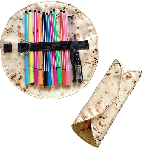 WONIU Paquete de 2 estuches para lápices de tortilla, estuches para lápices de burrito, estuche para lápices de taco, papelería para lápices, bolsa