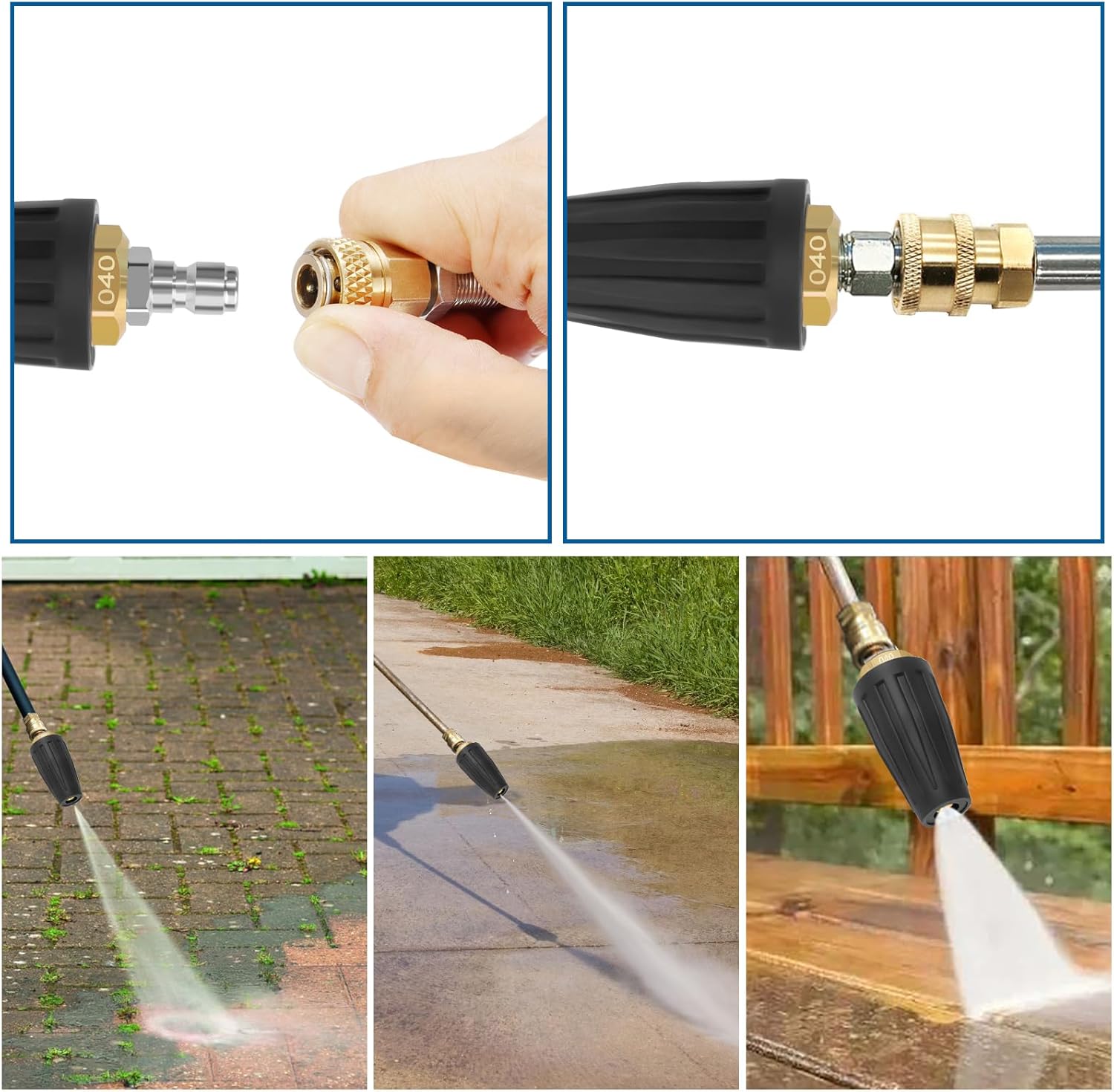 Turbo Nozzle for 1/4'' Quick Connect Pressure Washer Gun, 4000 PSI Max