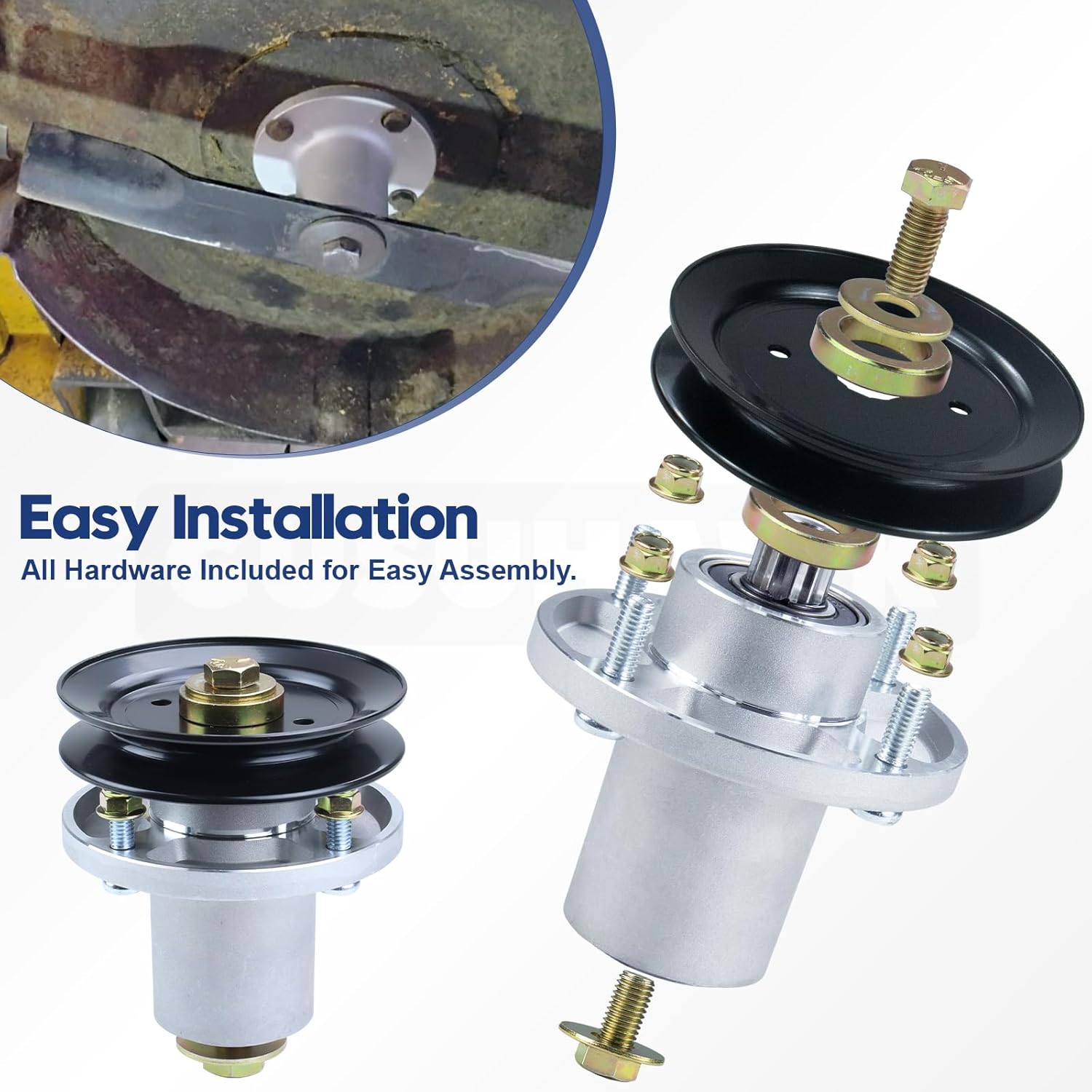 3 Pack 601804 Spindle Assembly with 604665 Pulley Replaces Hustler 601804 Spindle Assembly, 607418 Spindle Assembly for Hustler Raptor SD 48 Spindles, Hustler Raptor 48 inch Deck Spindle