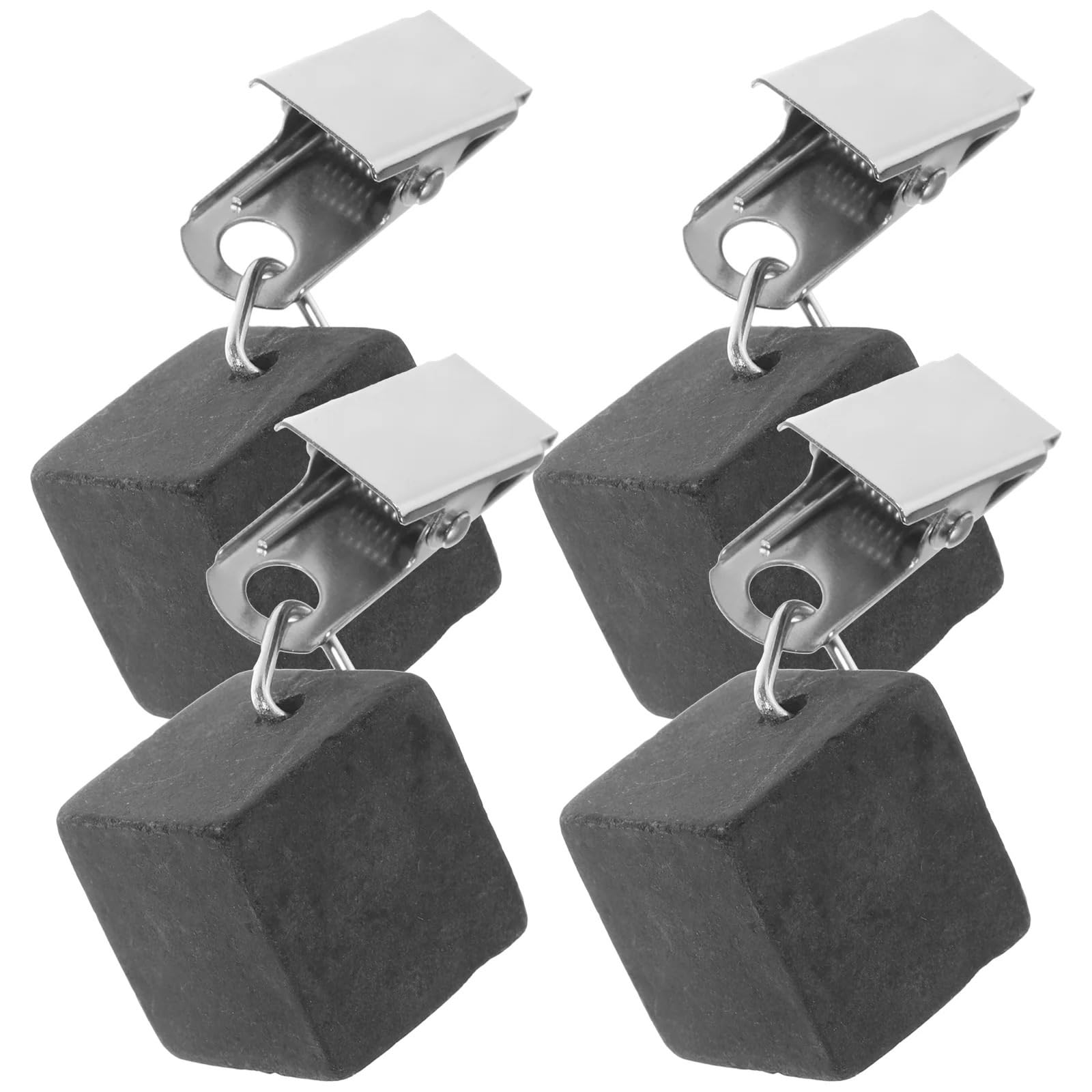 Pinces pour Nappe, Lot de 4 Poids for vêtements d'extérieur et Pinces à Nappe, Noir, 6x2x2 cm