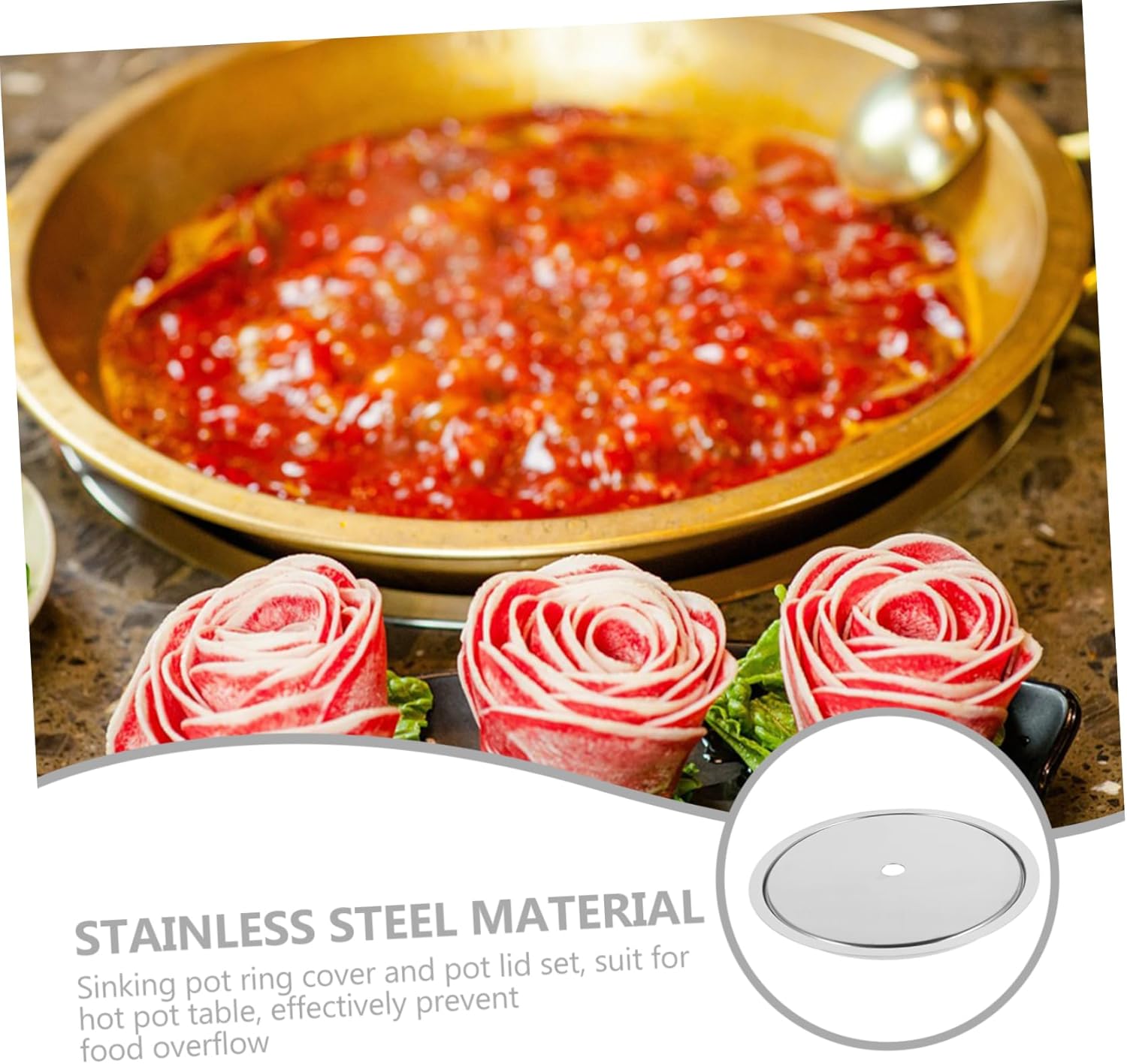 Induction Plate Adapter with Sinking Ring Stainless Steel Heat Diffuser for Induction Cookers for Hot Pot Tables Easy to Install and Disassemble Compatible with Various Stoves