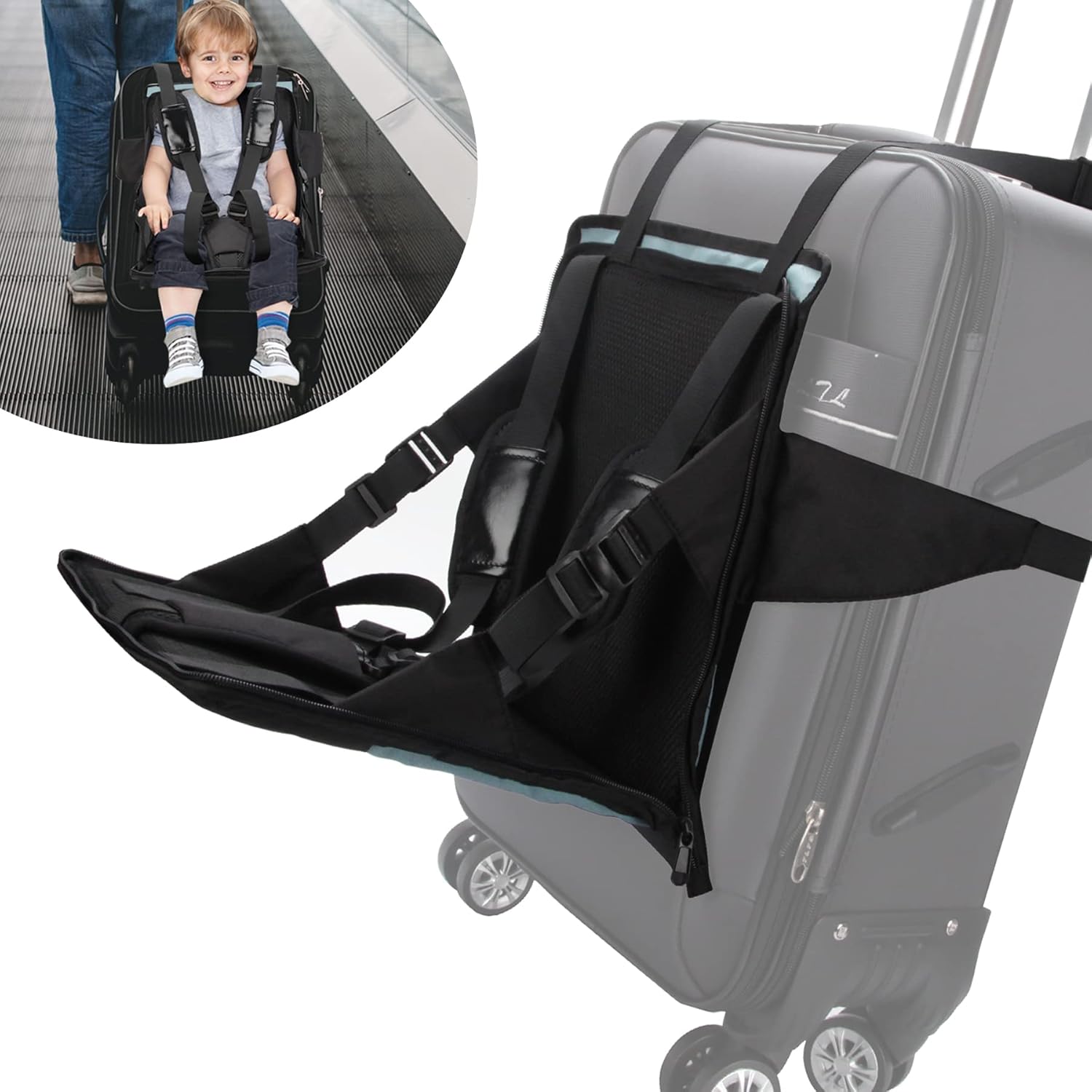 Travel Seat,Rideon Suitcase for Kids, Foldable Travel