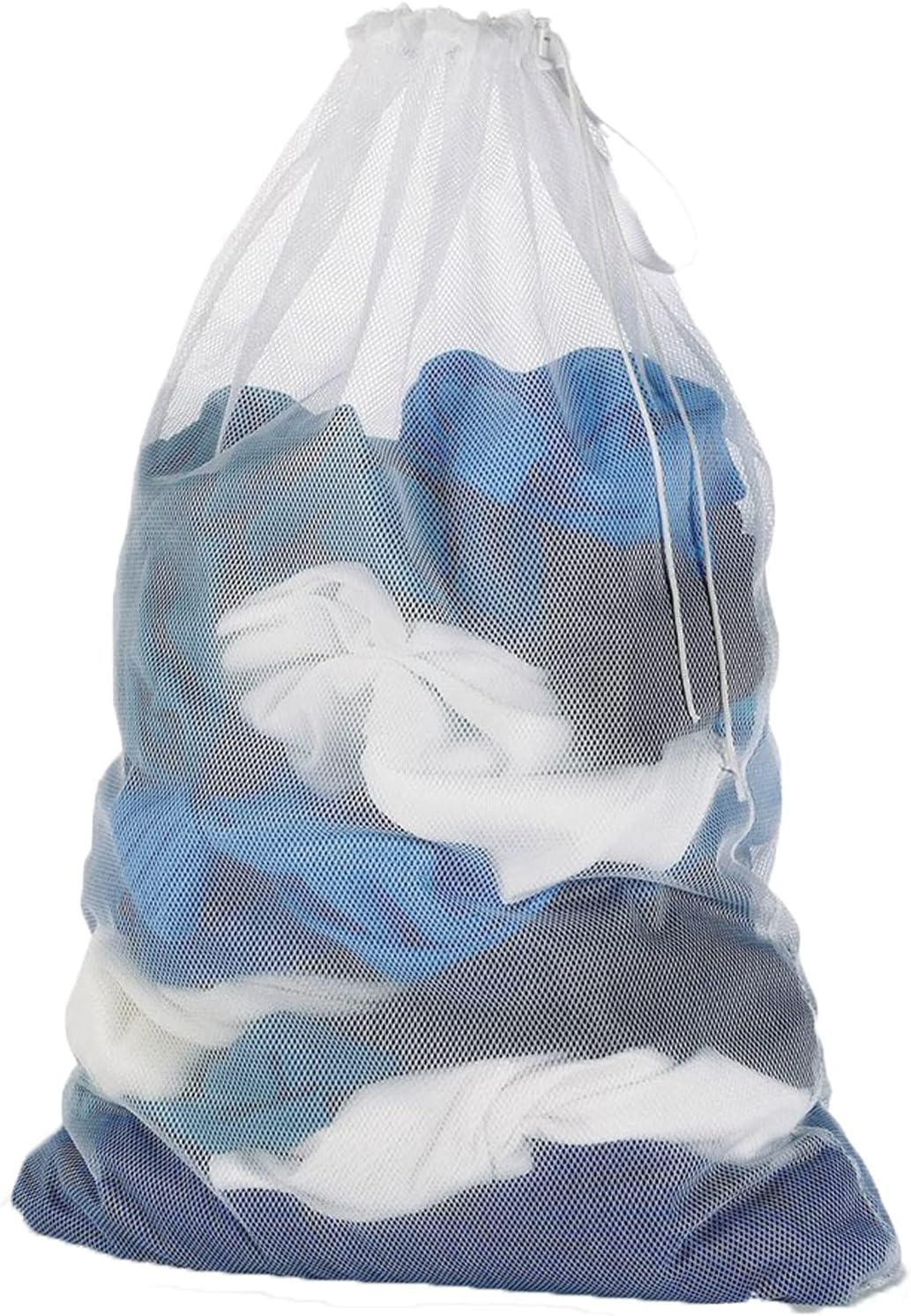 Meowoo Mesh Laundry Bag,24×36inch Large Laundry Bags with Drawstring, Laundry Hamper Liner, Machine Washable Laundry Bags for Travel, Sports, Dorms (White,1Pcs)