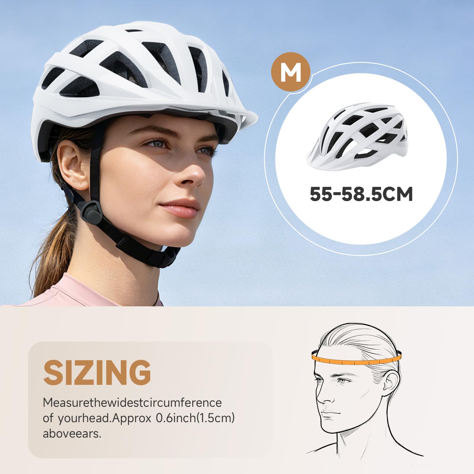 Findway Kask rowerowy, lekki oddychający kask rowerowy dla mężczyzn i kobiet, regulowany kask komutacyjny miejski na drogę i jazdę po mieście