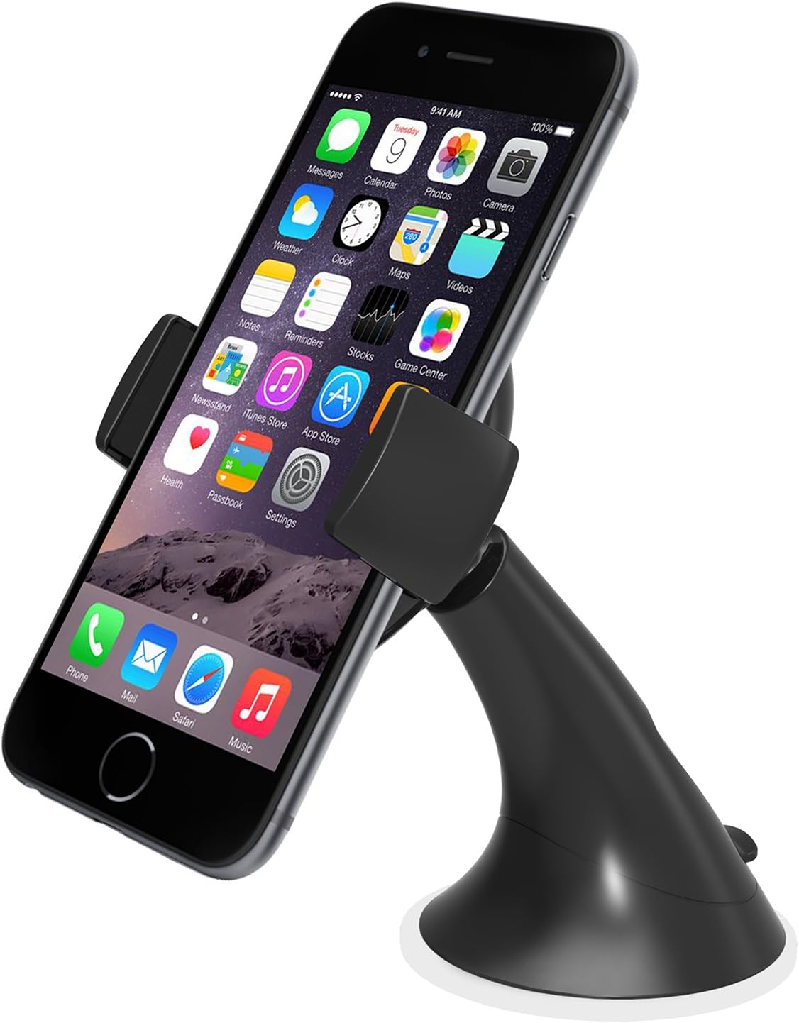 Car Mount, iOttie Easy View Universal Car Mount Holder for iPhone X 8 7 6s 5s 5c, Samsung Galaxy S9 S9 Plus S6 Edge Plus S6 S5 S4 - Retail Packaging - Black