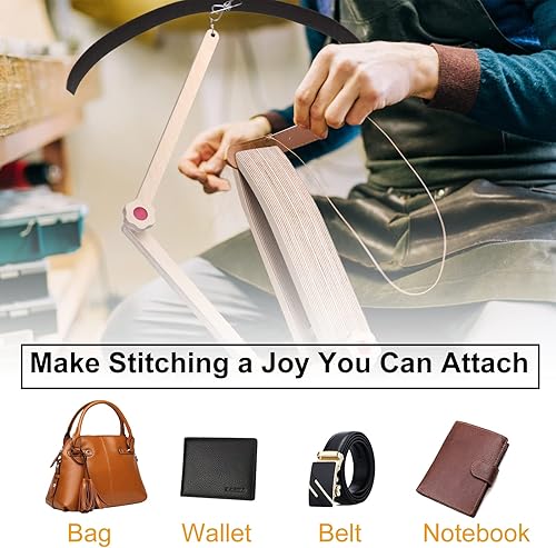 Miniatura 7 de citian Pony de costura multifuncional de madera para costura artesanal con posición ajustable