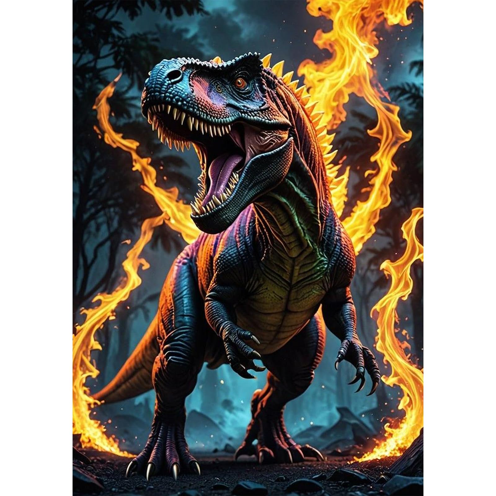 GHHKUD Dinosaur Diamond Painting Kits for Adults, 5D Animals Diamond Art Kits for Adults Beginners, DIY Full Drill Diamond Gem Art Stitch Canvas Painting Pictures for Home Decor, 30x40CM