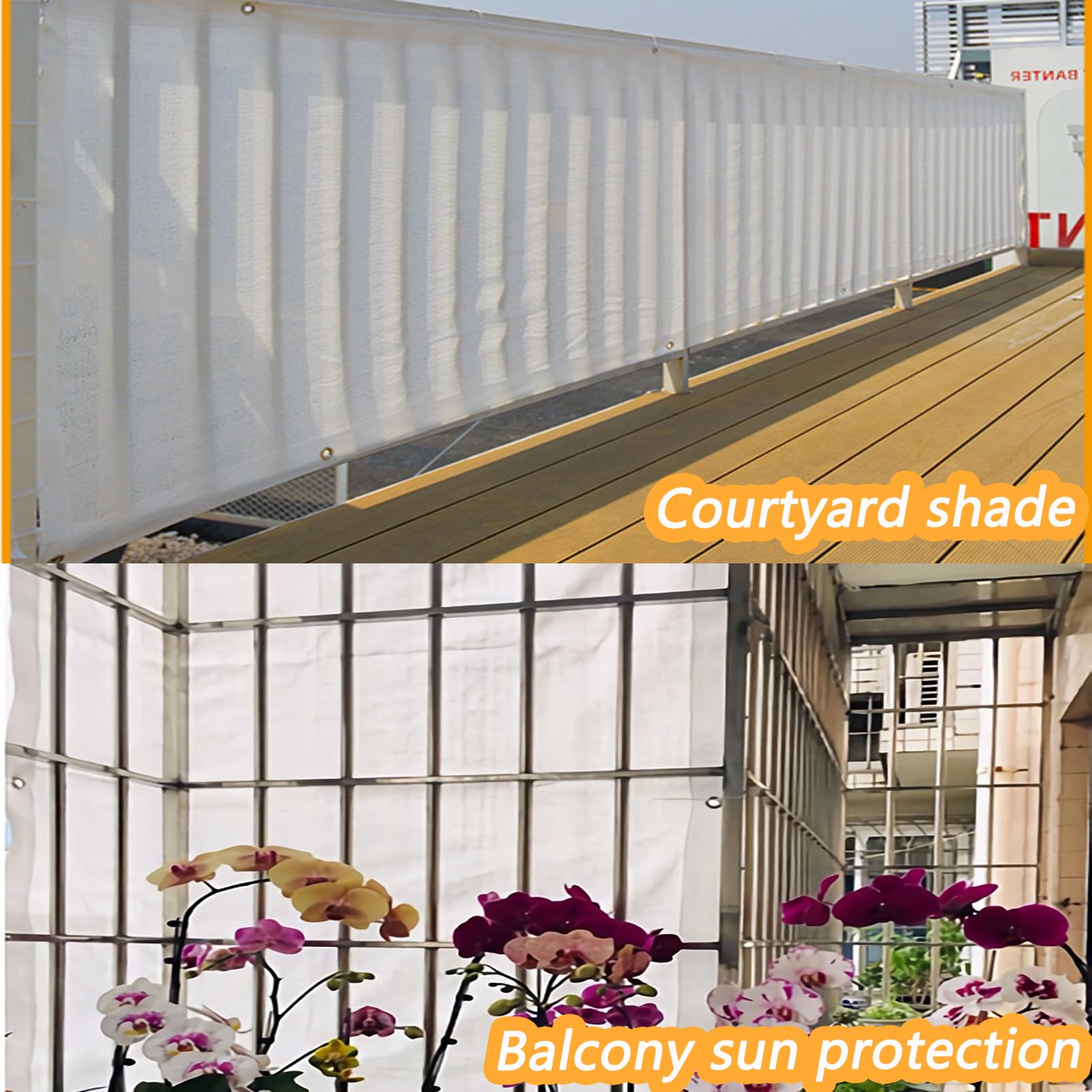 Mallas de Sombreo Blanco Red de Sombra con Ojales,Toldo 3X4m Rectangular Exterior para Agricola Huerto Patio Plantas Proteccion Balcon,Transpirable Red de Protección Solar