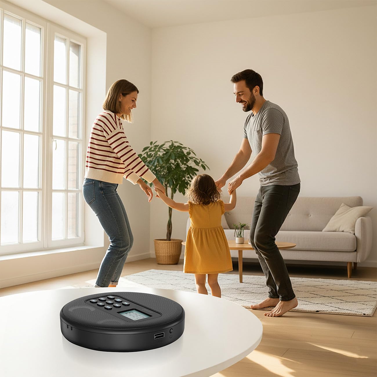 auvisio Portabler CD: Tragbarer CD-Player mit Akku, Lautsprecher, Bluetooth, USB-Player, 5 W (Spieler, CDplayer, PC)