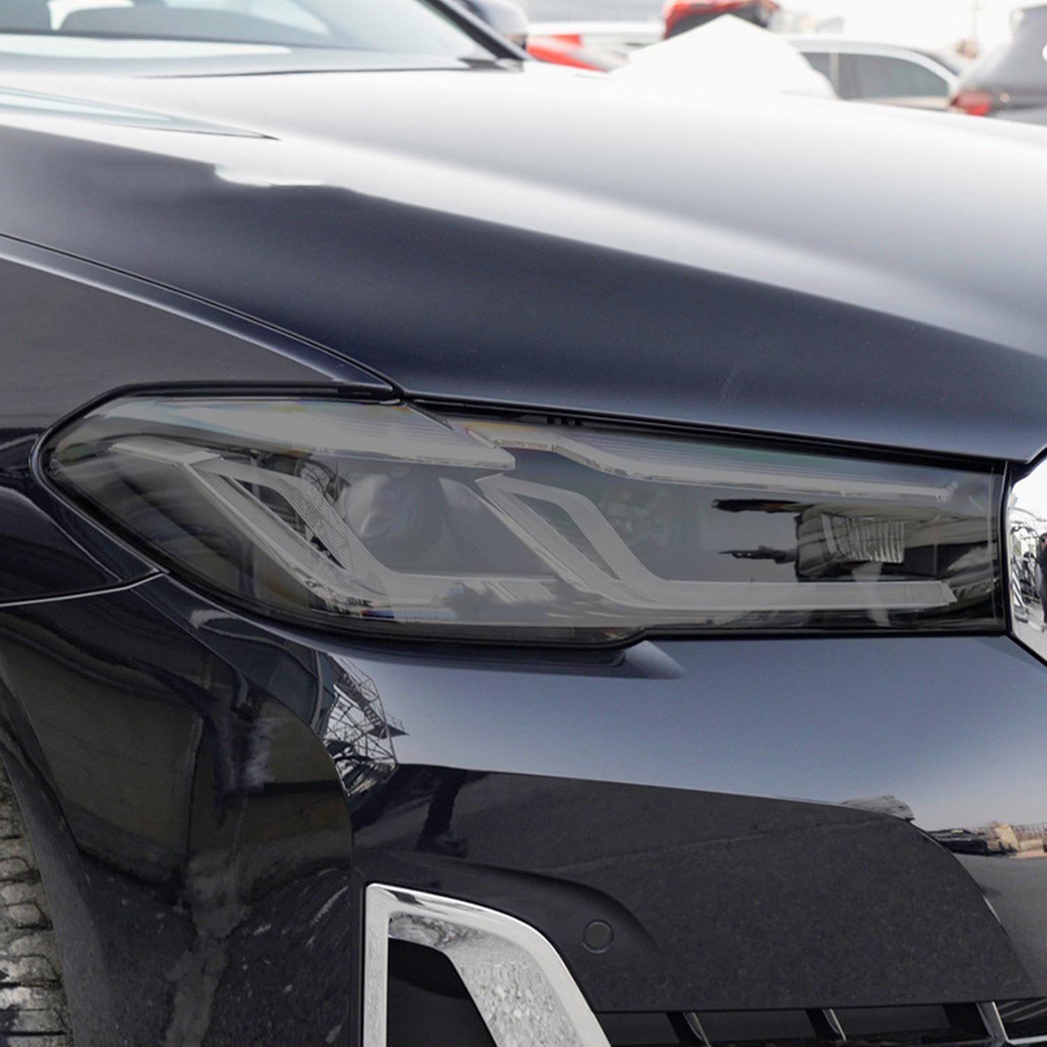JCAKES Car Headlight Protective Film Headlamp Restoration Transparent Black TPU Sticker，for BMW 5 Series G30 G31 2021-2022 Accessories