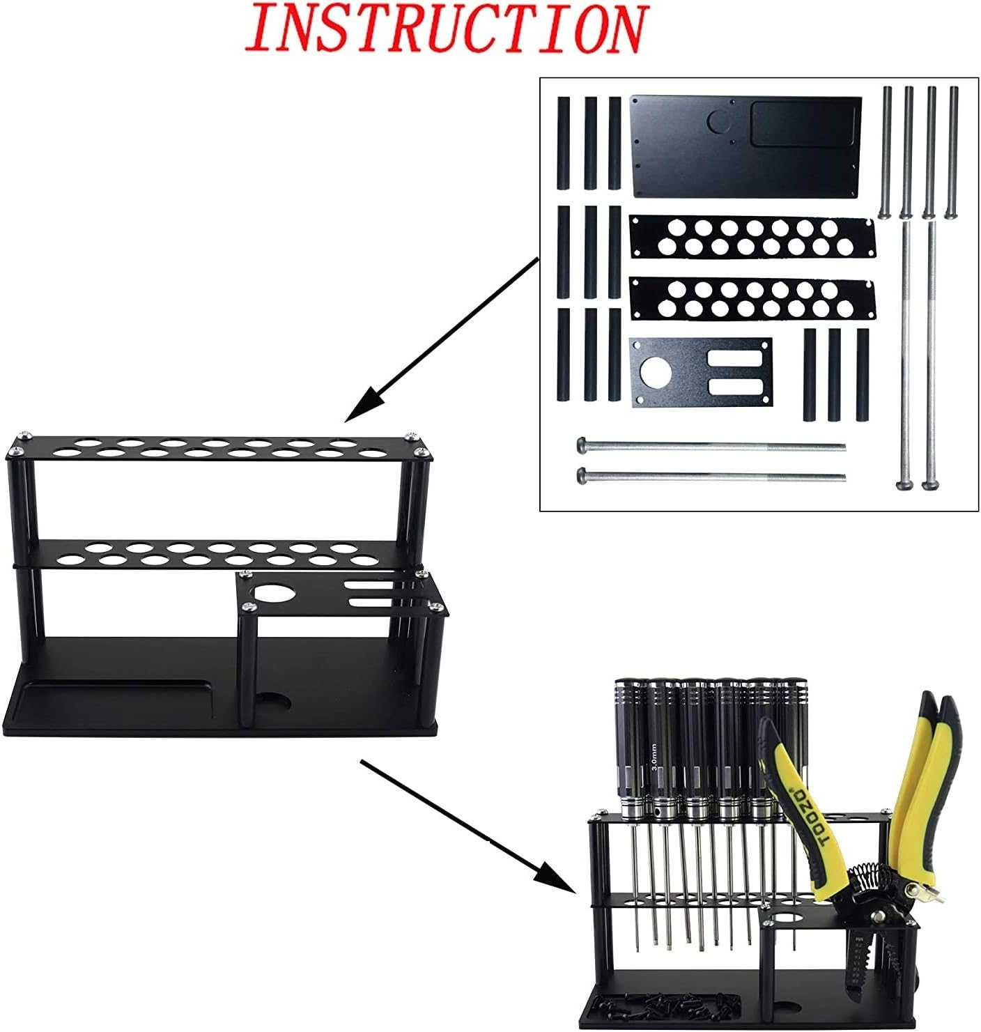 Screwdriver Storage Screwdriver Organizer Rack for Hex Cross Screw Driver RC Tools Kit Organizers 18 Holes