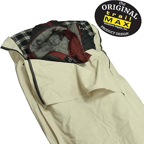 Miniatura 5 de TrailMax Rollo de cama de lona estilo caballería funda de saco de dormir con forro de alta calidad lona duradera de 12 onzas cómodo forro de franela