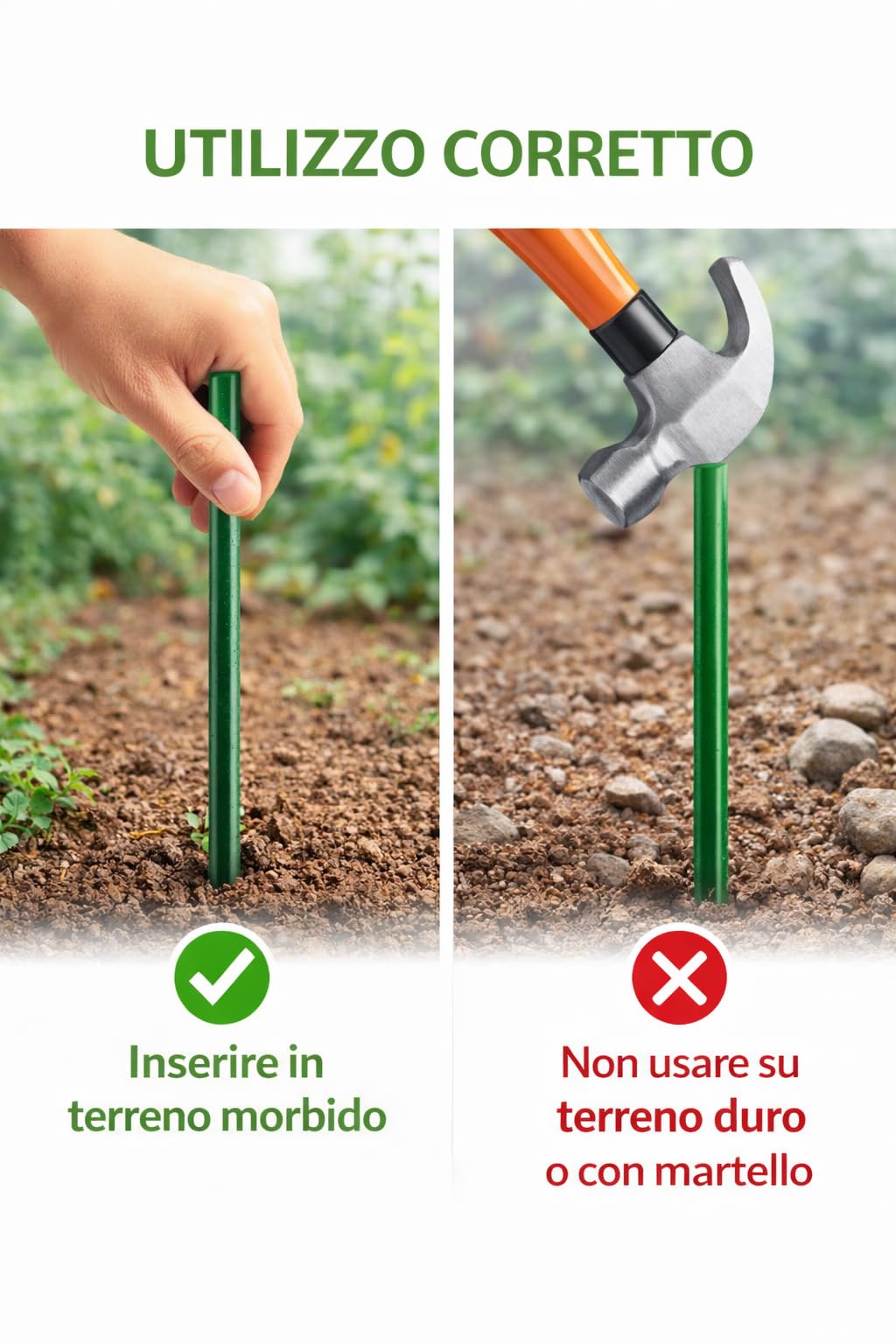 Tutori per Piante in Acciaio Plastificato – Resistenti Anti-Ruggine, Bastoni per Pomodori, Orto e Piante da Interno/Esterno - Sostegno Robusto per Crescita Sana (10 Pezzi, 120 cm, Diametro 11 mm)