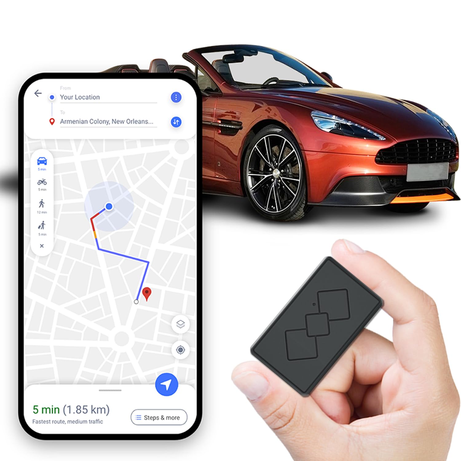 GPS Tracker for Vehicles,Real-Time GPS Tracker,Hidden Car Locator Tracking Device for Vehicles,Kids,Elderly,and Assets - No Monthly Fee, Compact & Discreet Security Solution