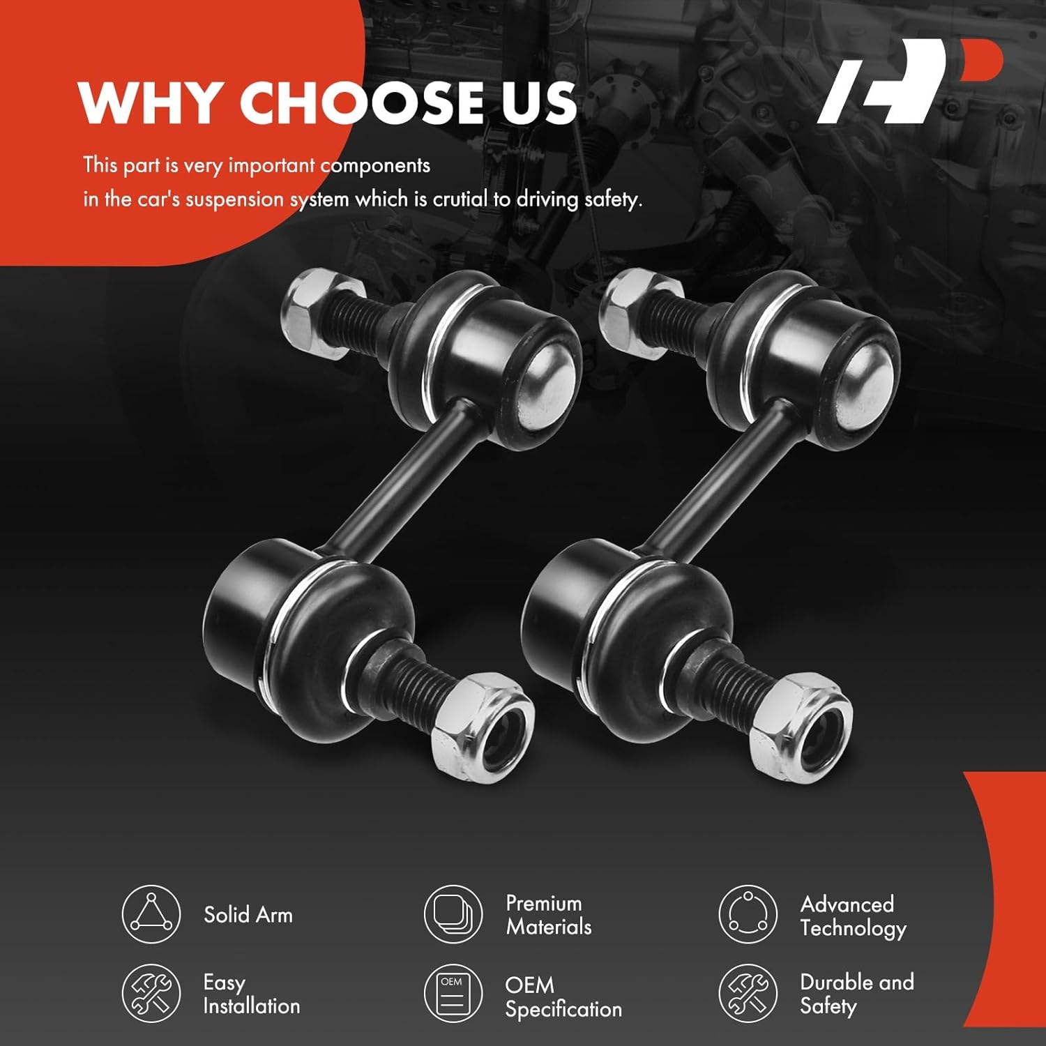 A-Premium 2 x Front Sway Bar Links Stabilizer Bar Links, Compatible with Nissan Pathfinder Armada 2004, Titan 2004-2015, Armada 2005-2019, Infiniti QX80 2014-2019, QX56 2004-2013