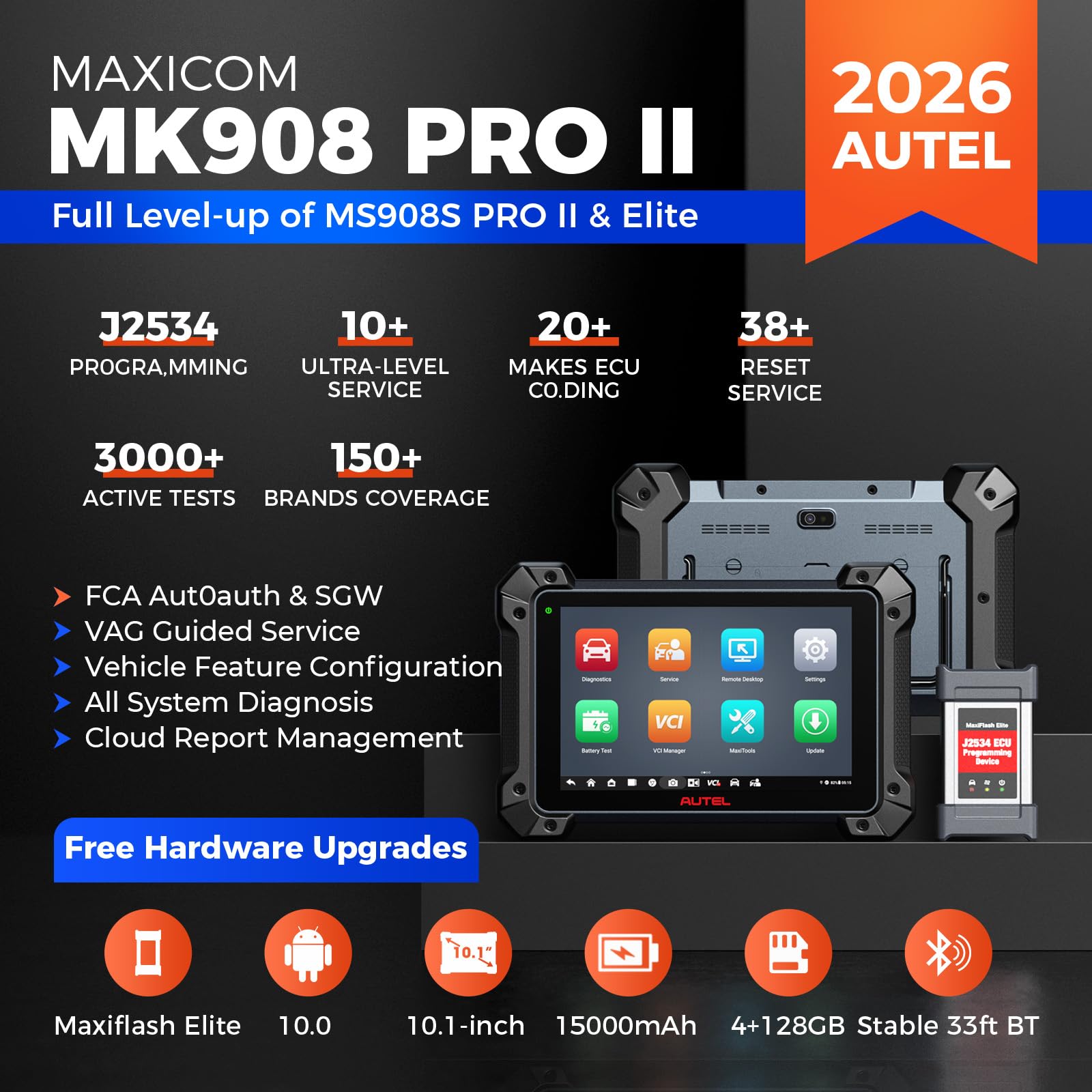Amazon.co.jp: Autel MaxiCOM MK908PRO II OBD2 診断機、J2534
