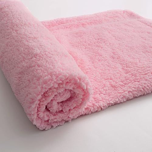 Miniatura 9 de BENRON Manta de color rosa claro, suave y peluda, de sherpa, bonita manta de piel sintética mullida y acogedora para cama, sofá y sillón, 50 x 60