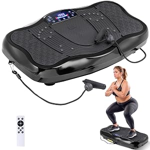 HomGarden Waver Vibration Platform Exercise Machine Whole Body Workout Fitness Vibration Plates w Loop Bands Full Body Home