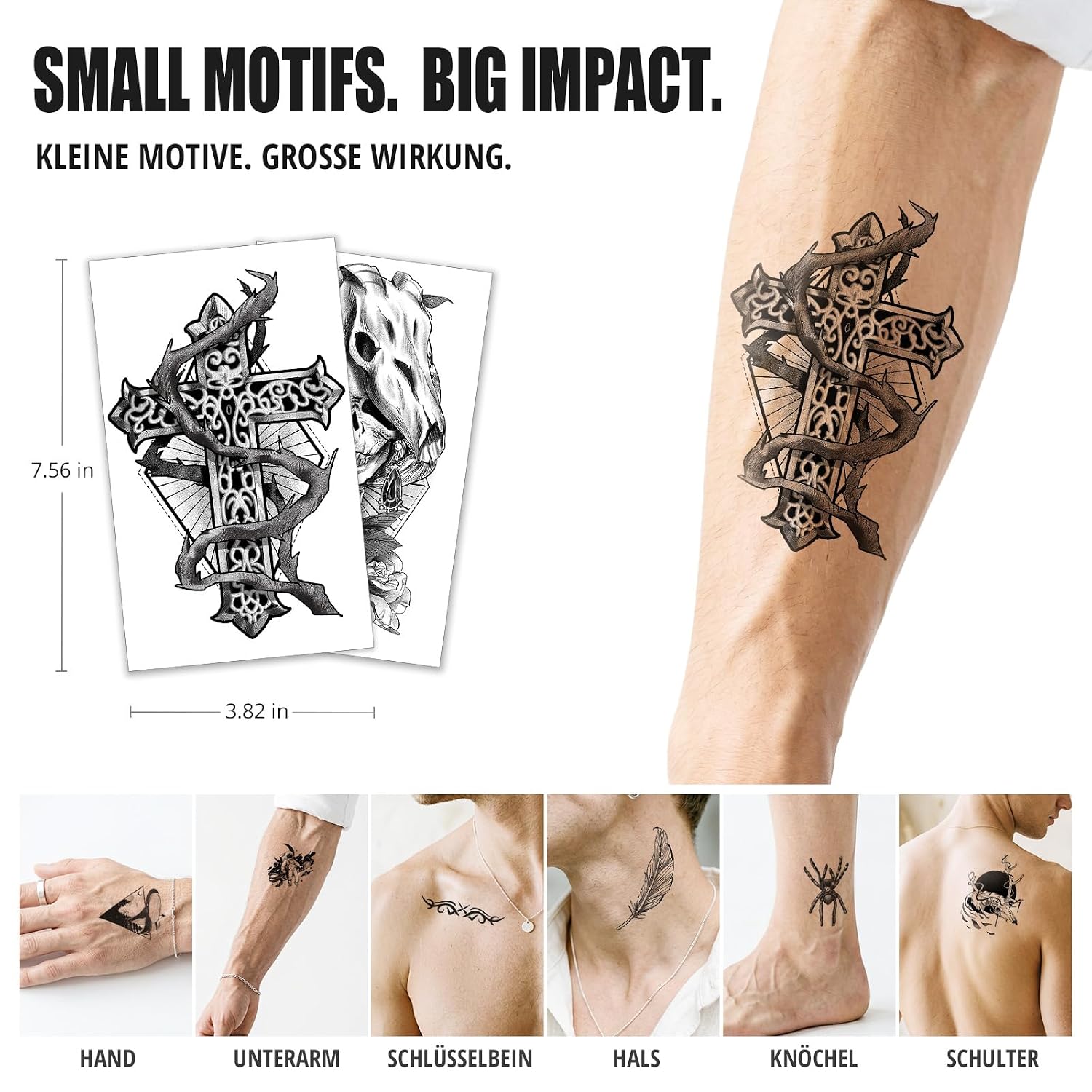 Temporäre Tattoos Erwachsene 112 Stück Karneval Fasching Fake Tattoos