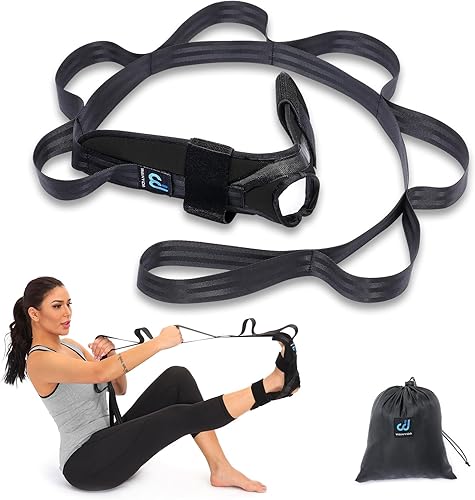 Estirador de Pie y Pantorrilla para Fascitis Plantar, Tendonitis de Aquiles, Espolones de Talón, Pie Caído. Correa de Estiramiento de Yoga para