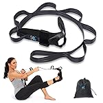 Foot and Calf Stretcher for Plantar Fasciitis, Achilles Tendonitis, Heel Spurs, Drop Foot. Yoga Stretching Strap for Leg, Thigh and Hamstring (Black)